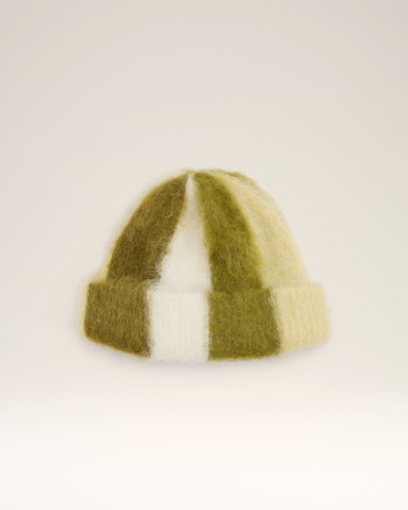 GREEN ALPACA STRIPED AMI DE COEUR BEANIE 4