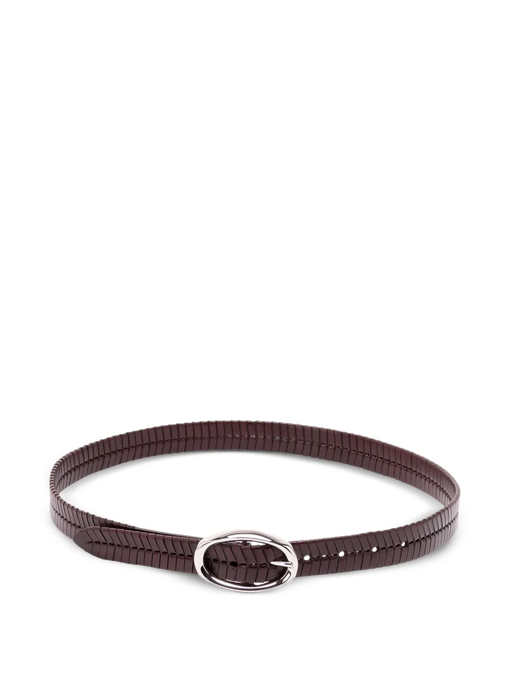chevron-effect braided leather belt - 1