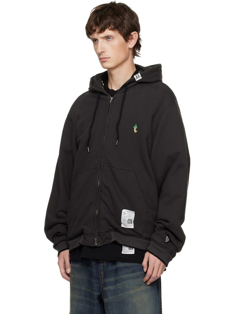 Maison MIHARAYASUHIRO Black Reversible Hoodie Layered Souvenir Jacket outlook