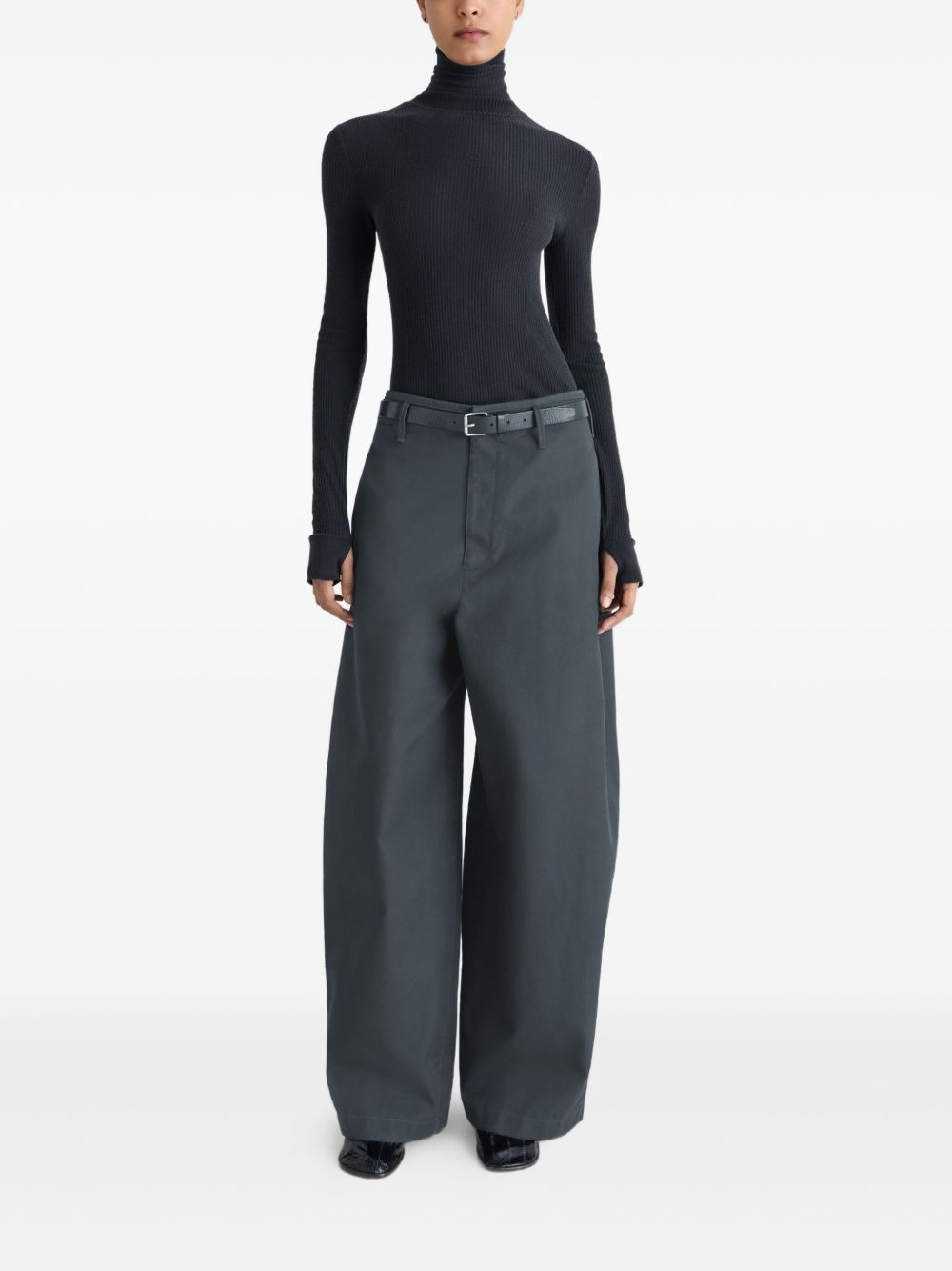 ribbed high-neck top - 2