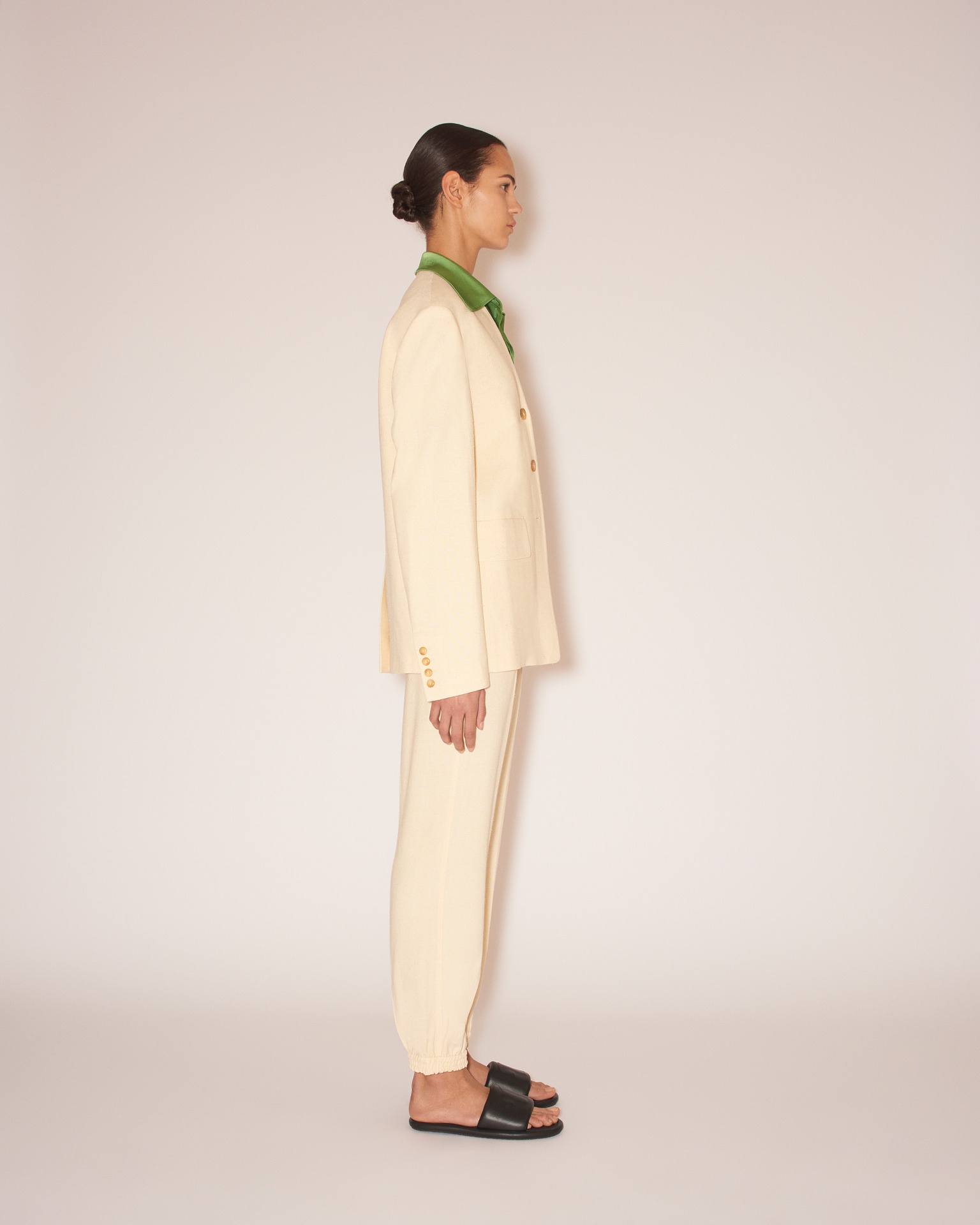 HALIA - Silk viscose-tweed jacket - Creme - 4
