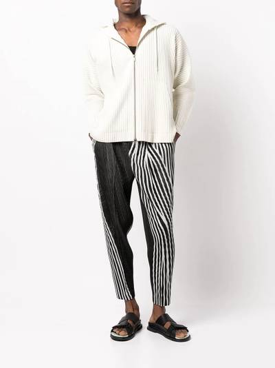 ISSEY MIYAKE ribbed zip-up jacket outlook