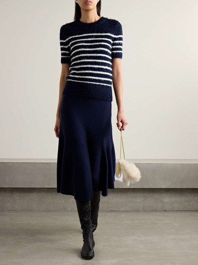 KHAITE Luphia striped silk and cashmere-blend T-shirt outlook