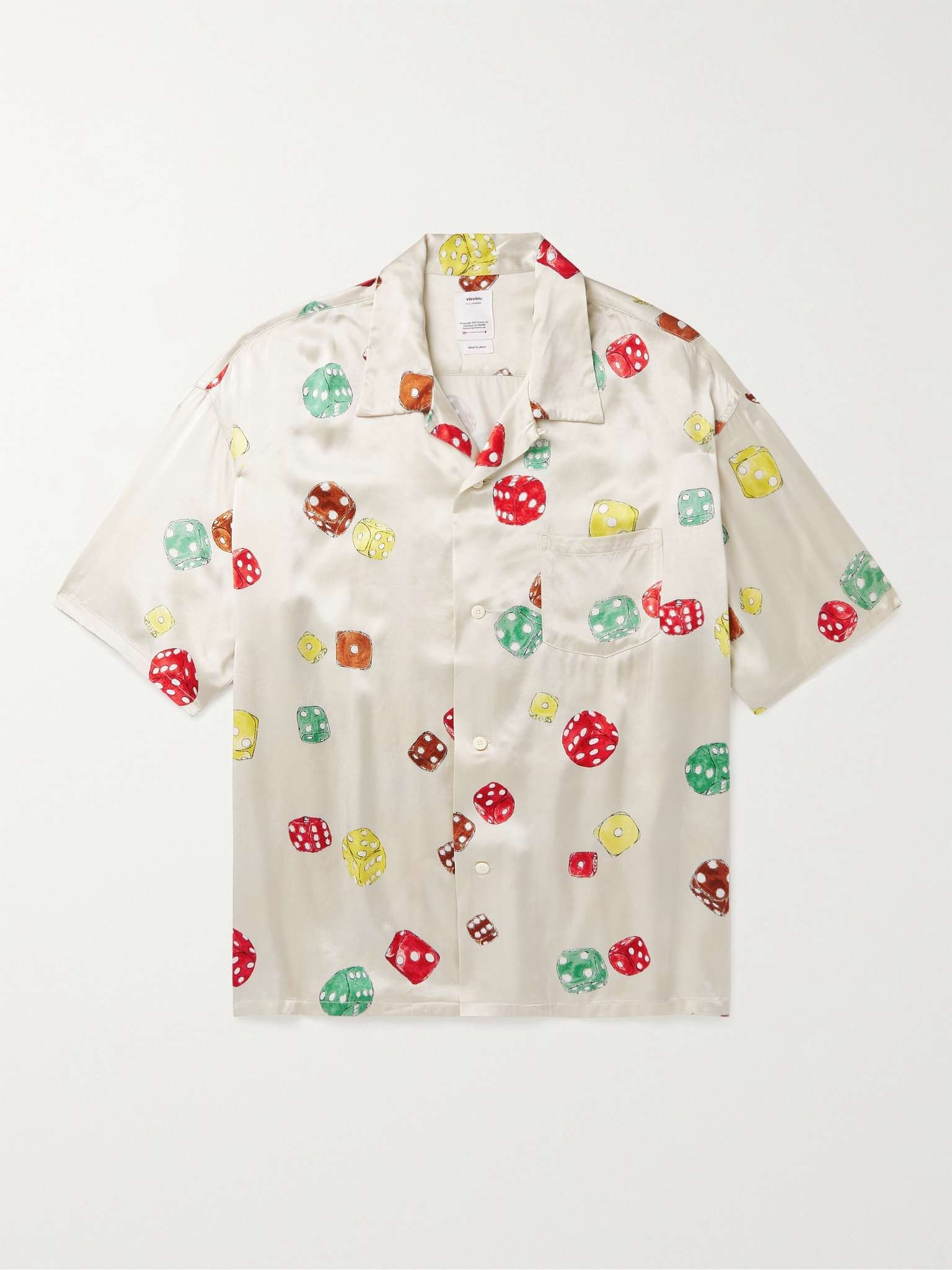 Wallis Camp-Collar Printed Satin Shirt - 1