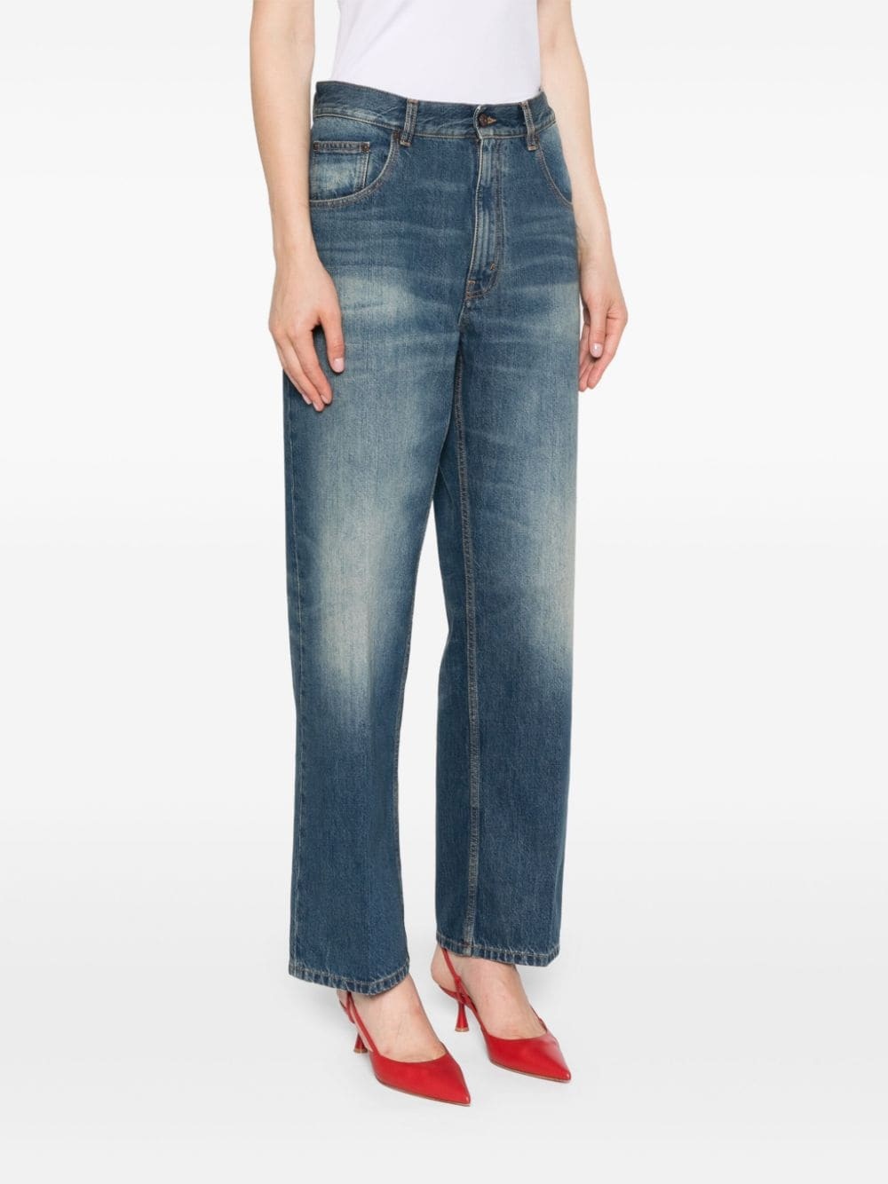 logo-patch straight jeans - 3