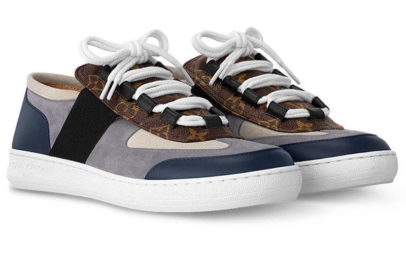 Louis Vuitton (WMNS) LOUIS VUITTON Lous Sneakers 'Blue Grey with Brown Monogram' 1ABUUP outlook