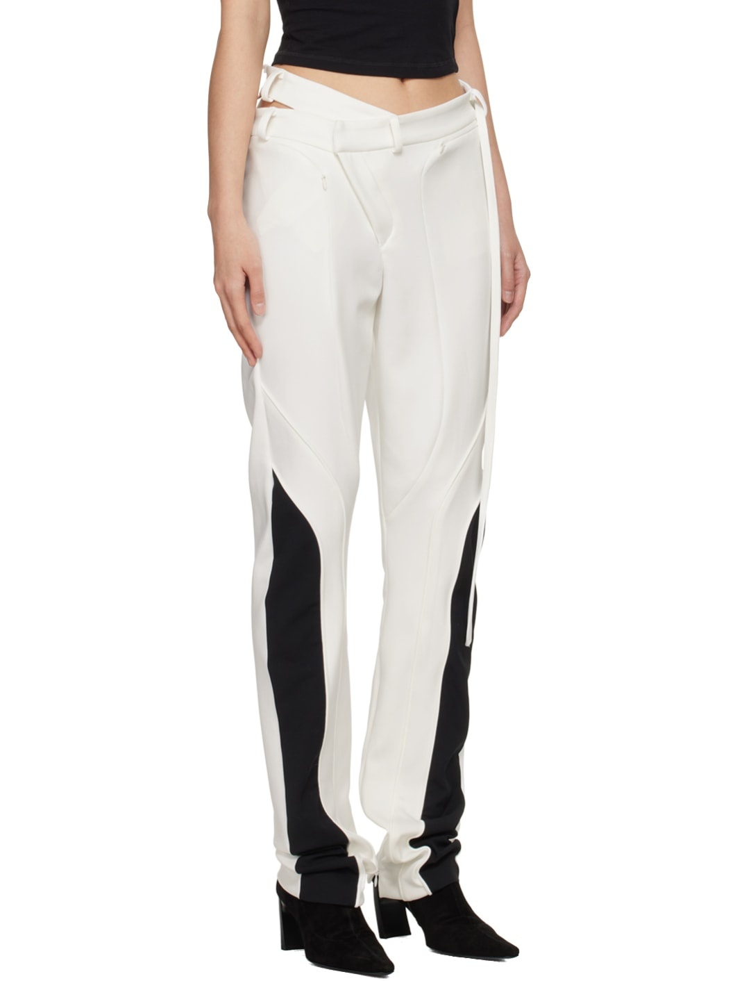 White Asymmetric Trousers - 2