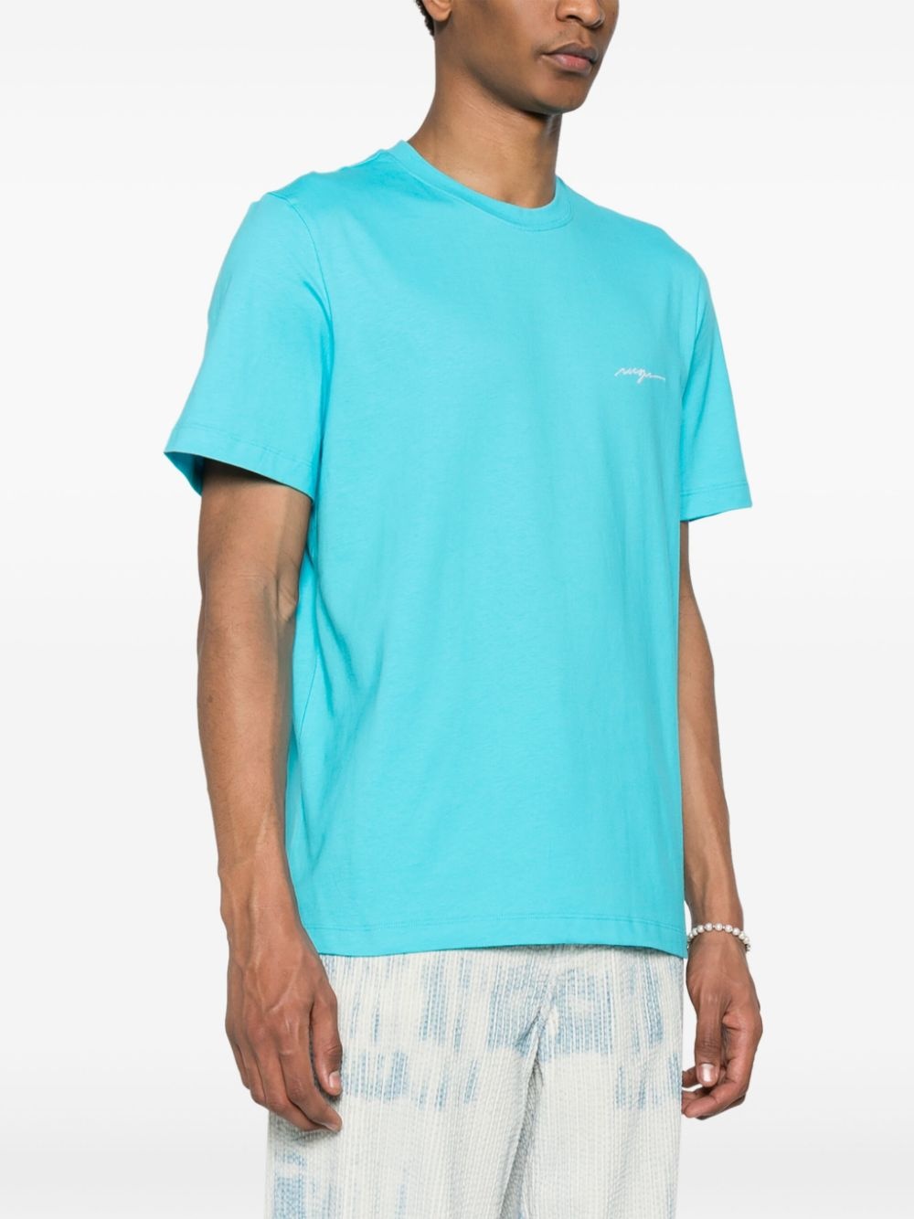 embroidered-logo cotton T-shirt - 3