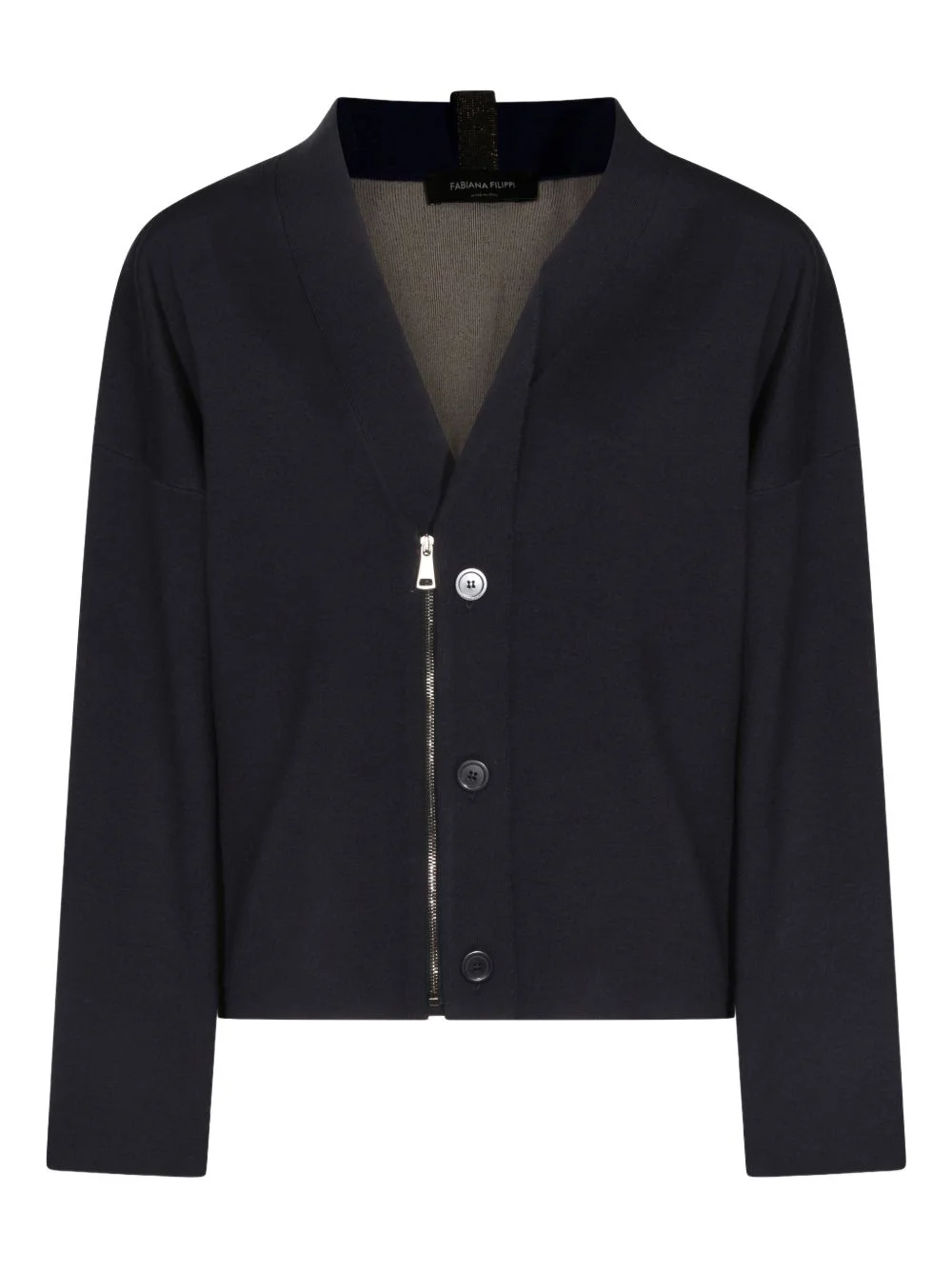 zip-up buttoned cardigan - 1