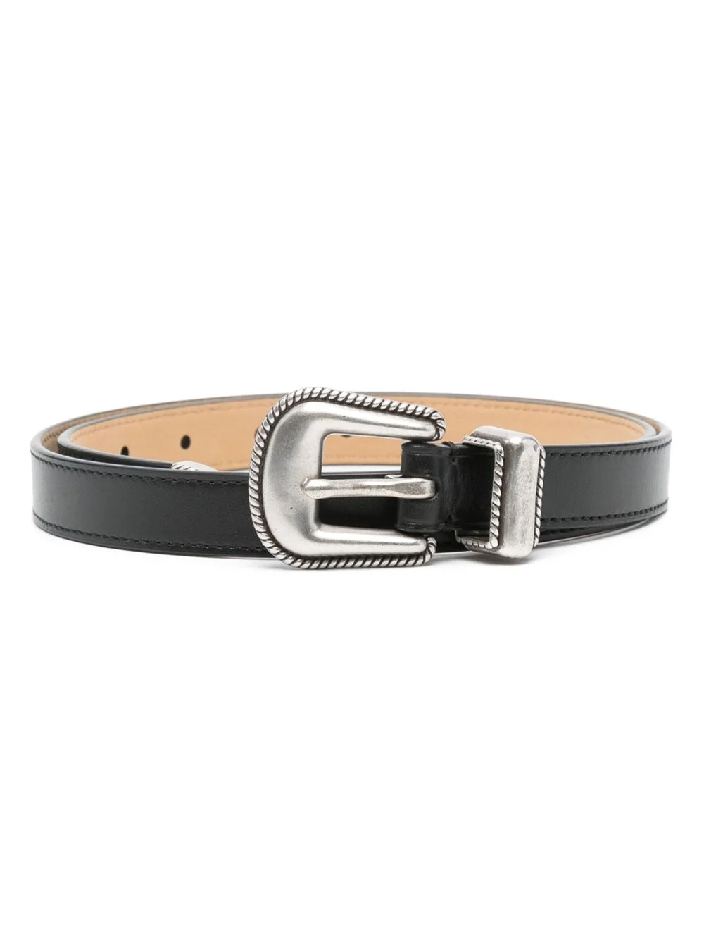 smooth leather belt - 1