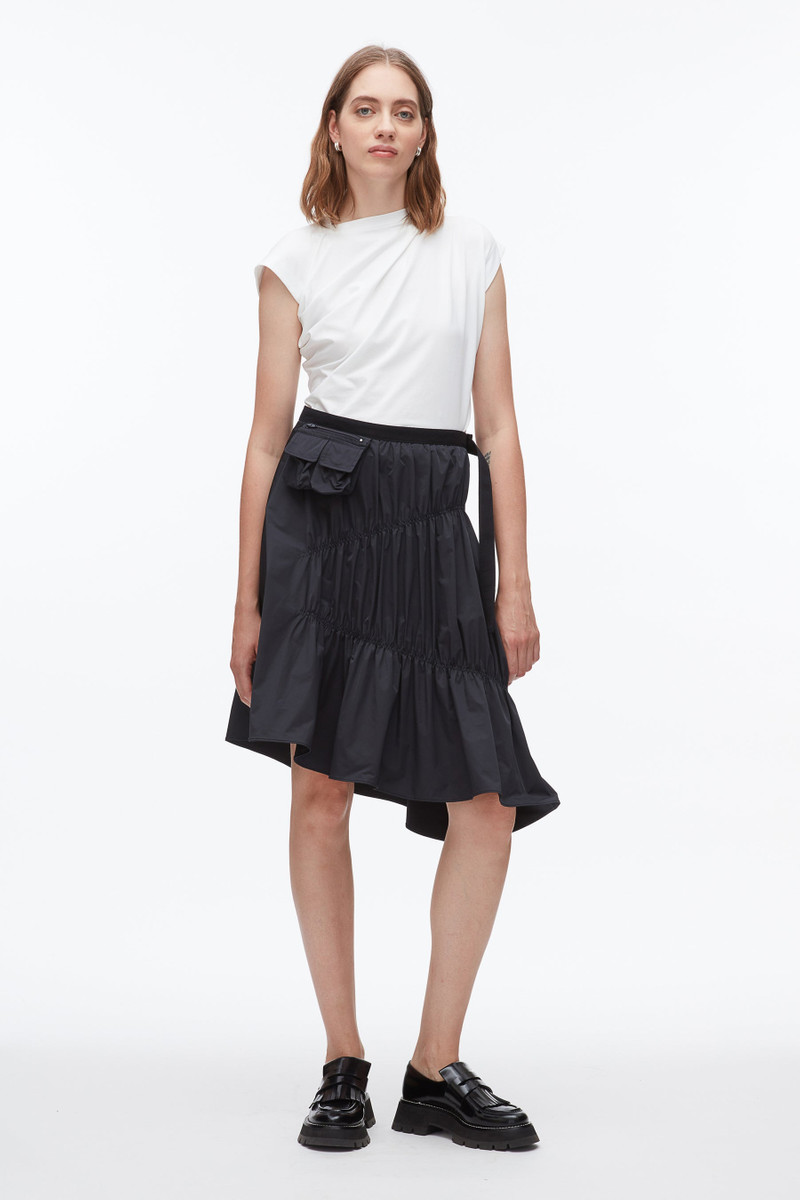 Ripstop Asymmetric Skirt with Ruching 1