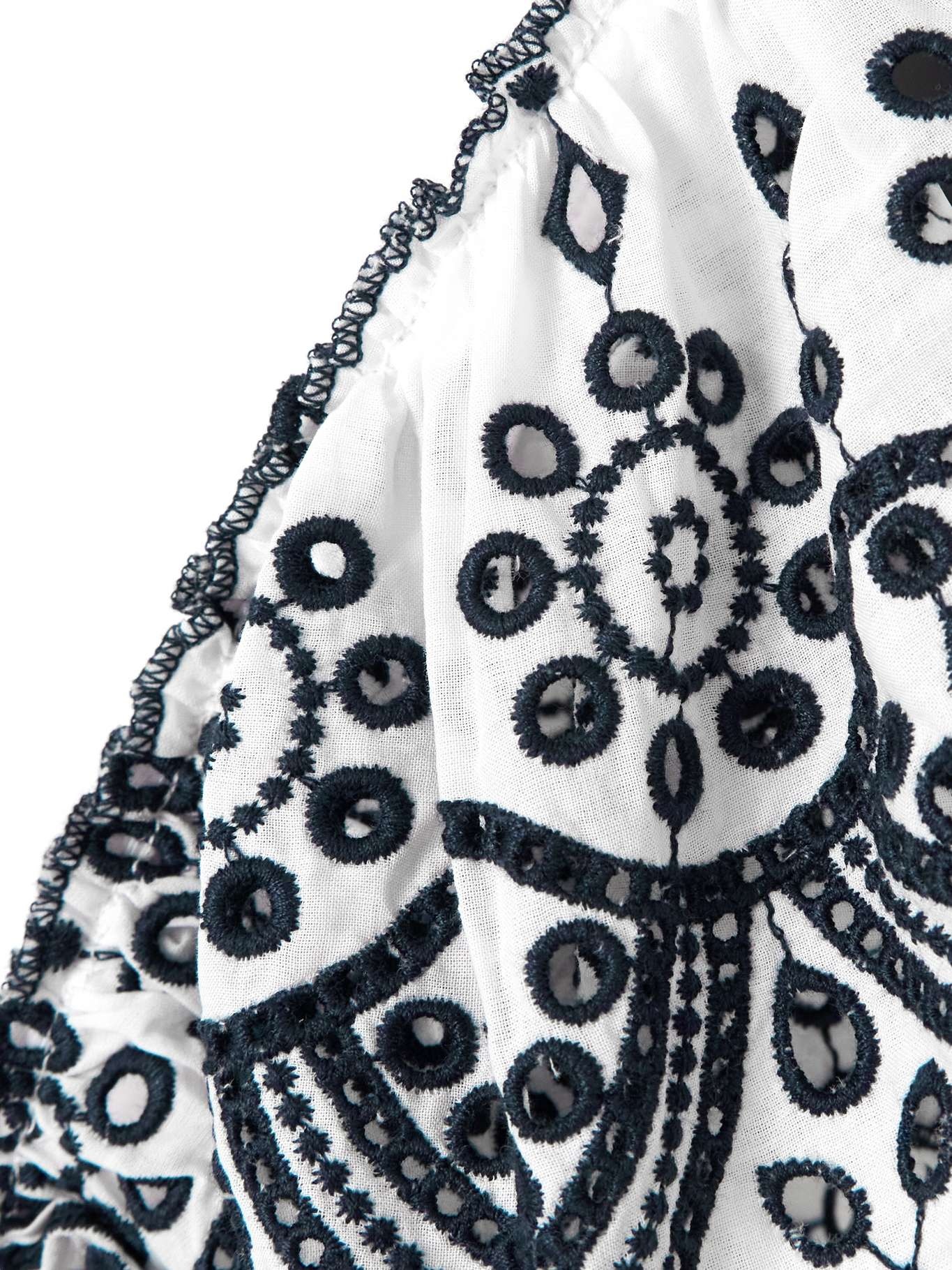 Julianka ruffled broderie anglaise-trimmed cotton-blend top - 4