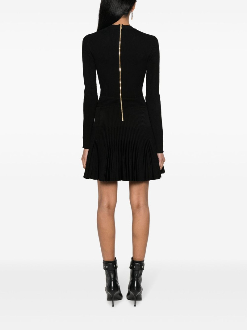 Balmain flared ribbed-knit dress - BF0R9936KF24 | REVERSIBLE