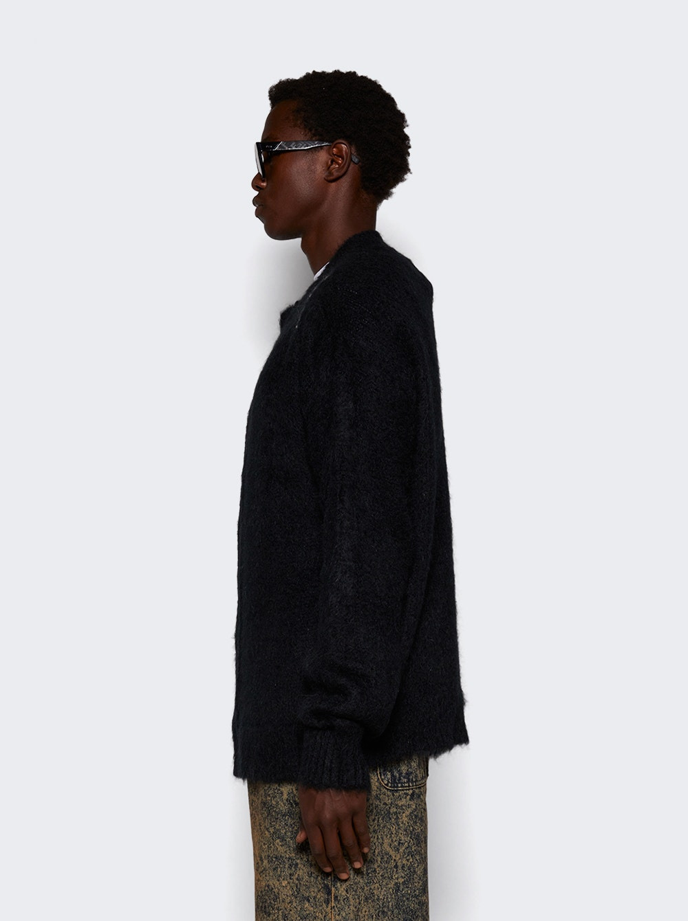 Mohair Knit Cardigan Black - 4