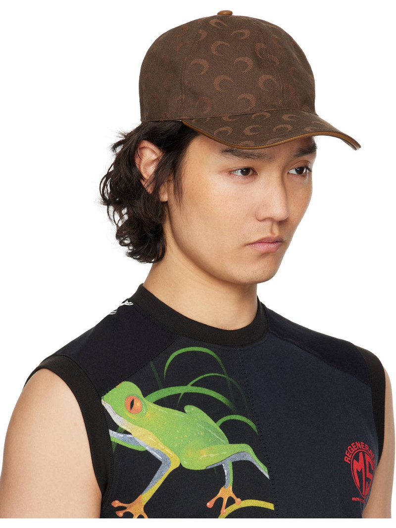 Marine Serre Brown Moon Jacquard Twill Baseball Cap outlook