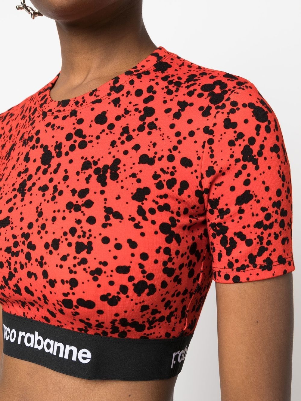 paint-splatter print jersey crop top - 5