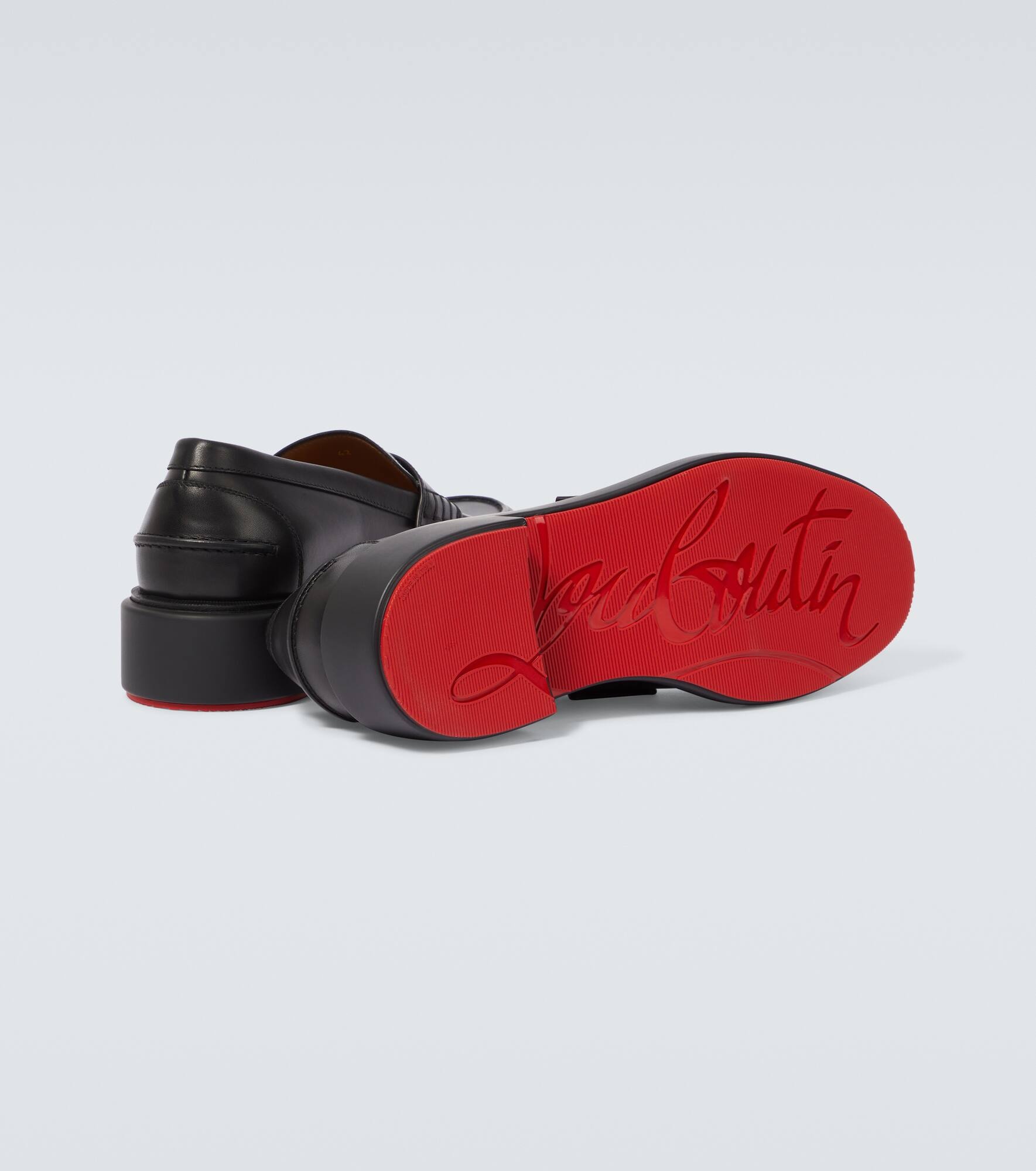 Monogram leather loafers - 7