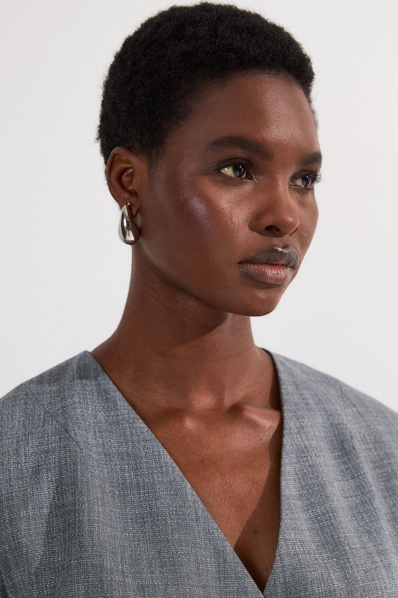 KAREN MILLEN Tailored Marl Tie Waist Blazer outlook