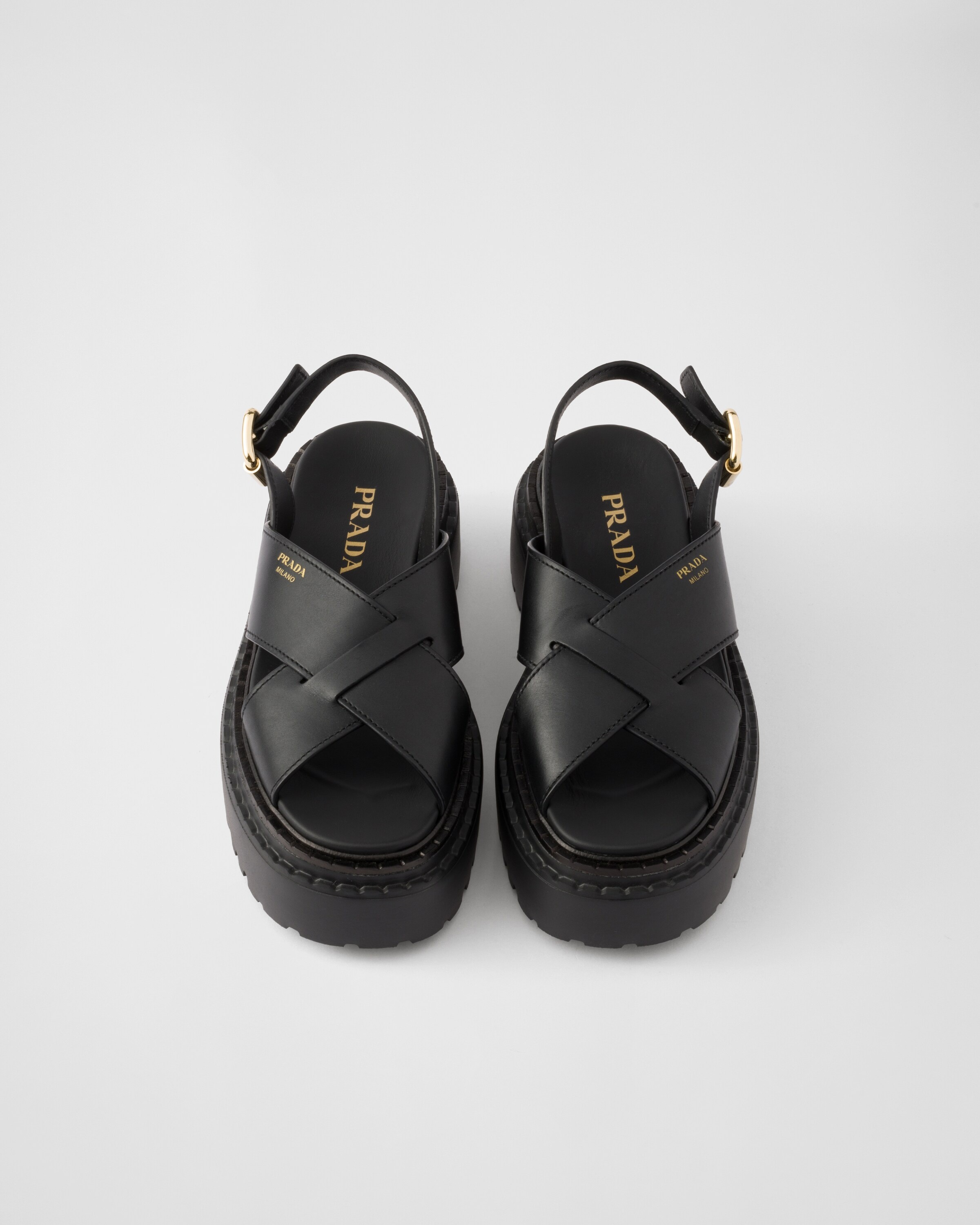 Leather crisscross sandals - 3