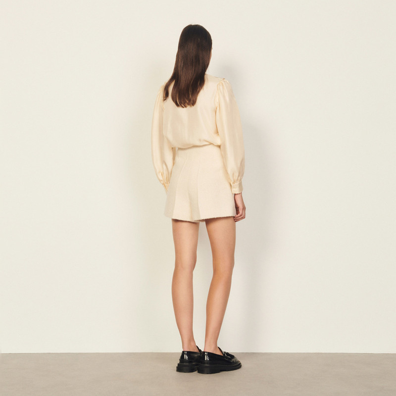 Sandro Boucle fabric shorts outlook