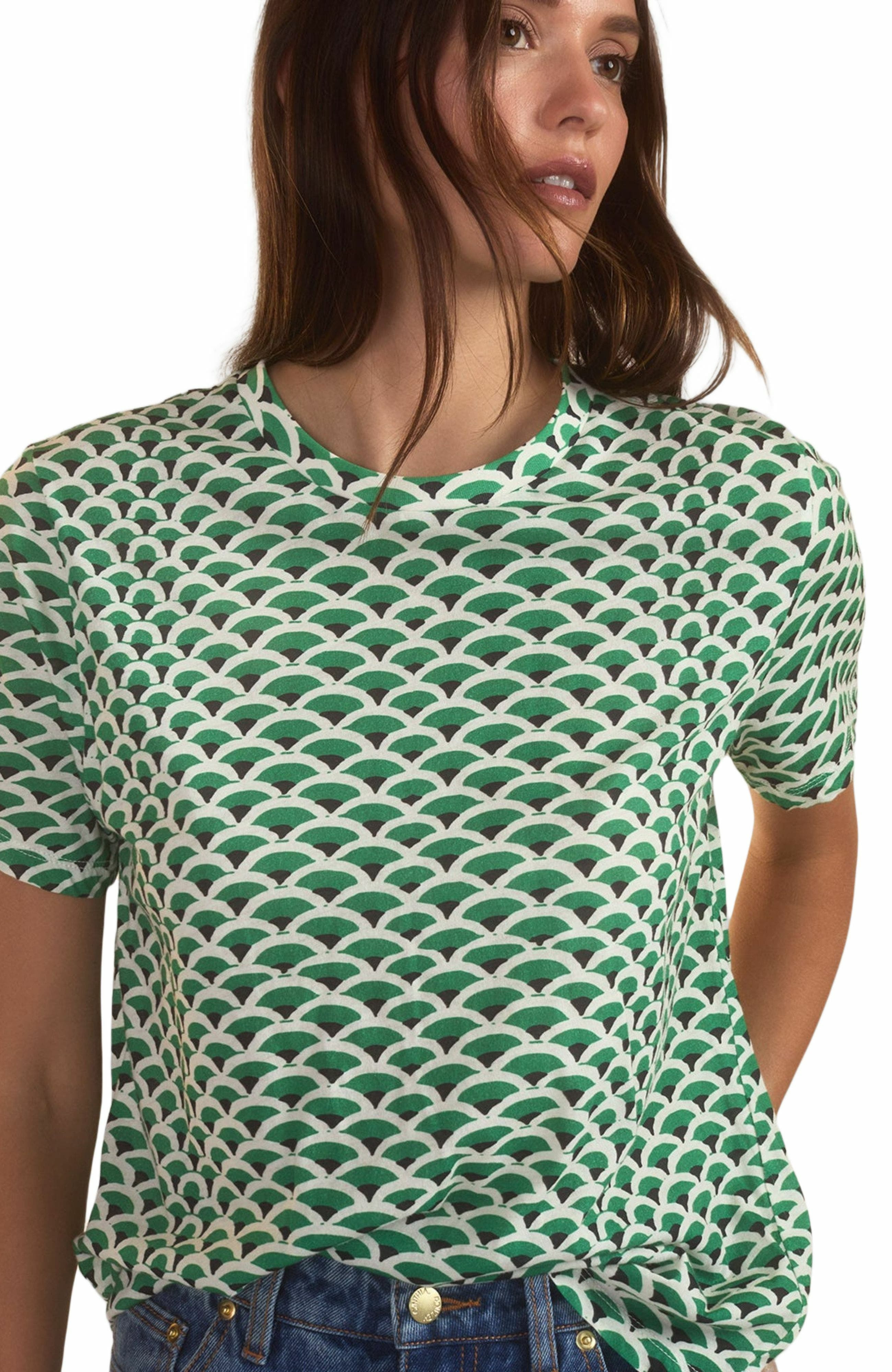 Cynthia Rowley Fanfare Tee in Green White at Nordstrom - 2