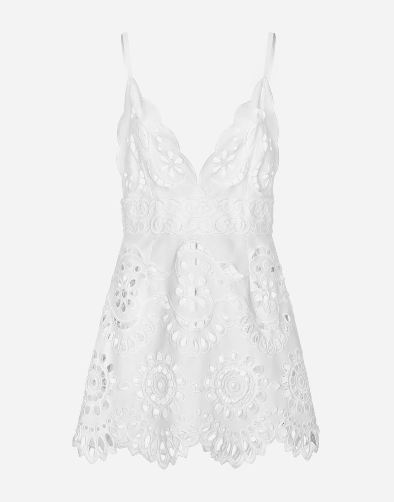Cotton minidress with straps and cut-out detailing 1