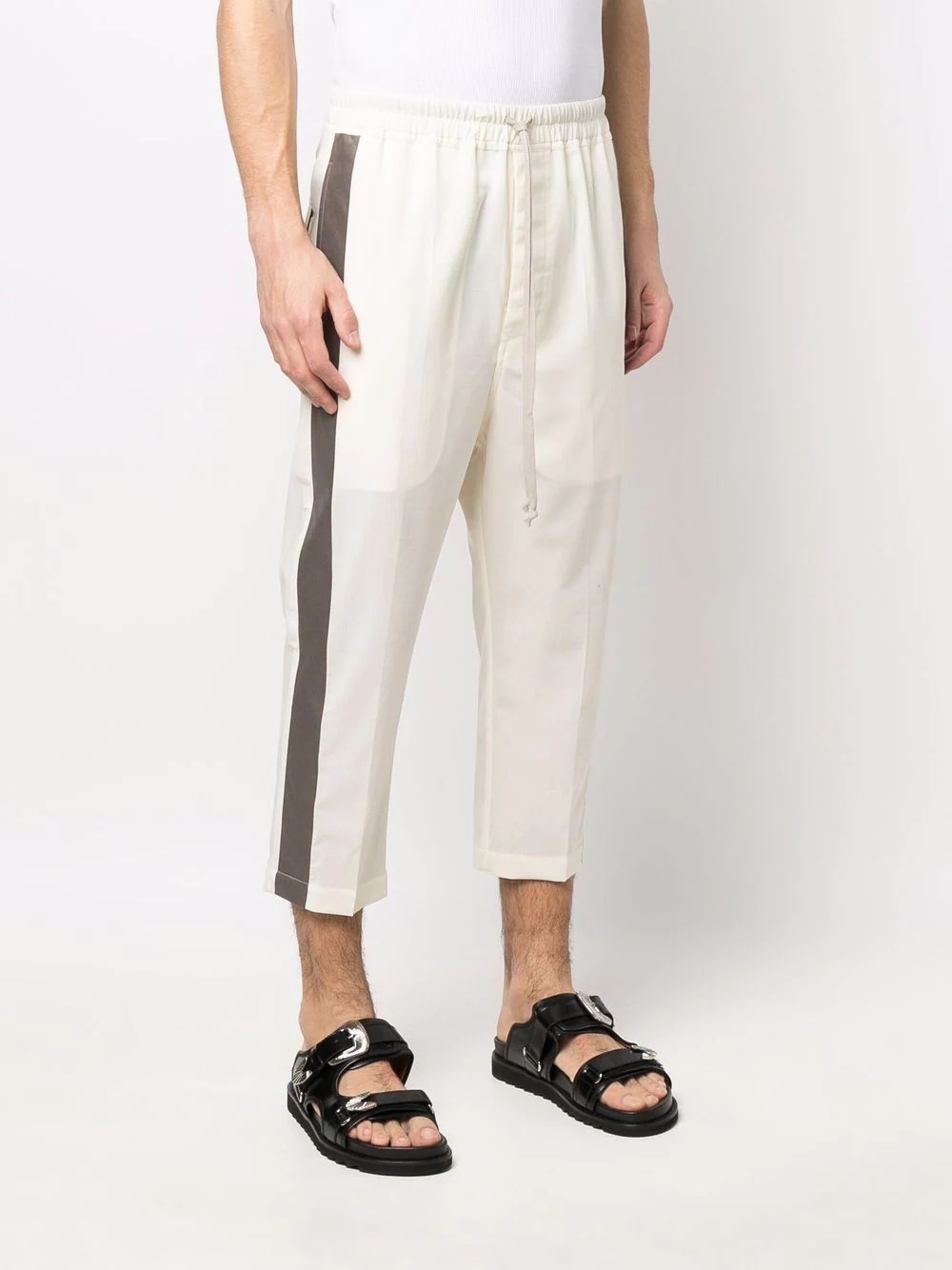 cropped drawstring trousers - 3