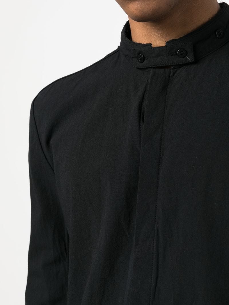 stand-up-collar long-sleeve cotton shirt - 5