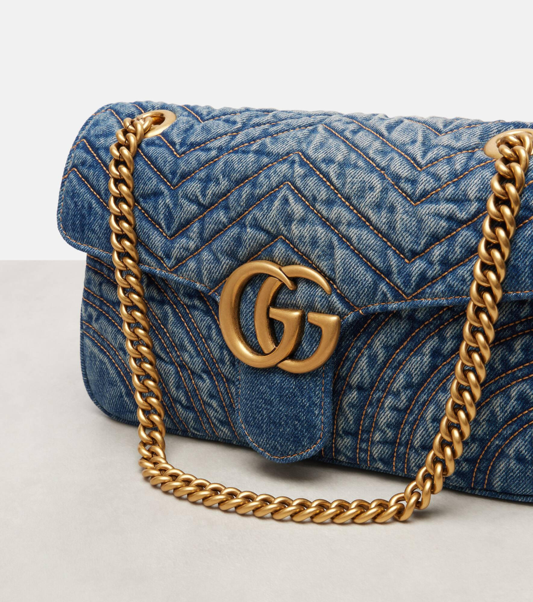 GG Marmont Small denim shoulder bag - 6