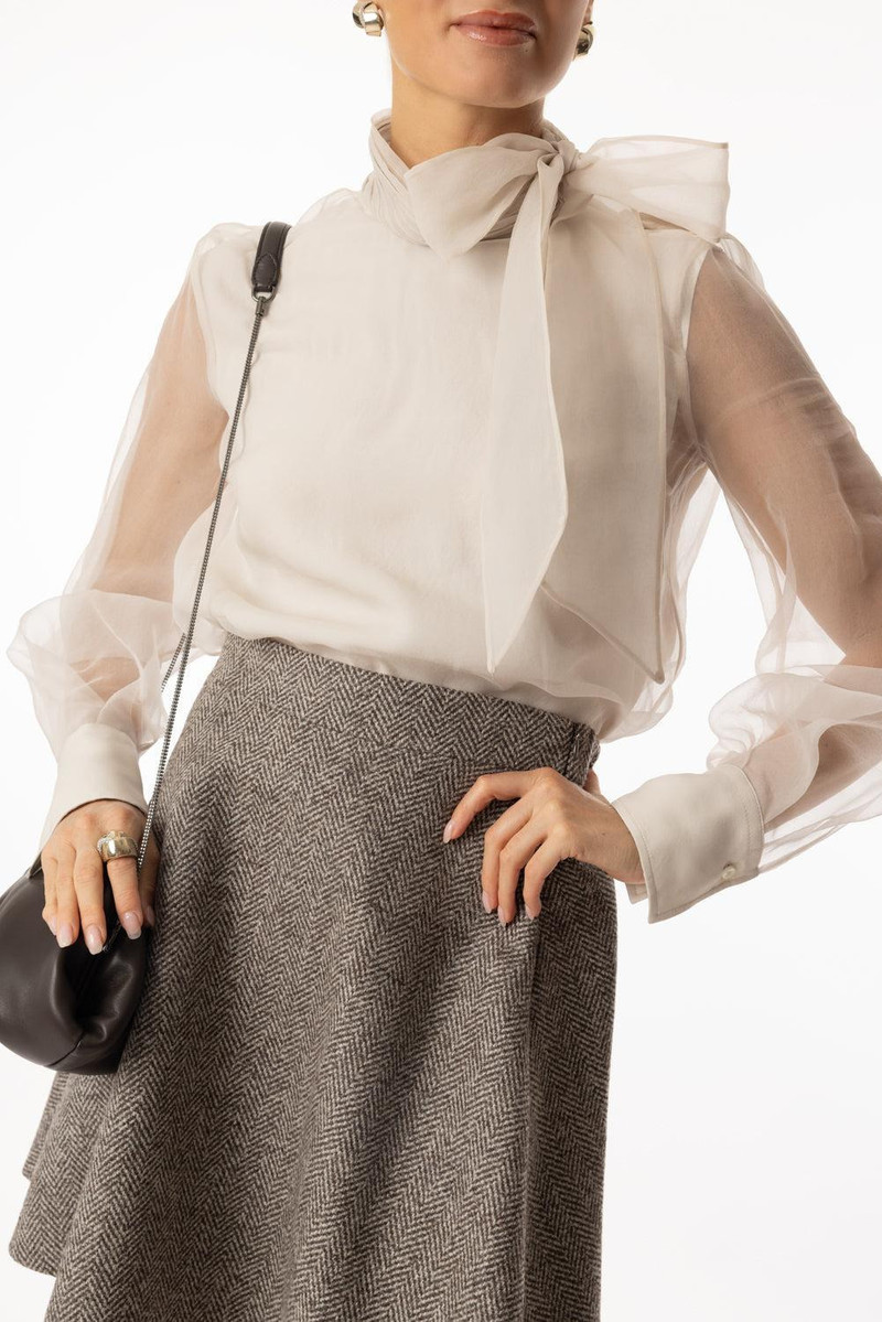 Brunello Cucinelli Crispy Bow Blouse outlook