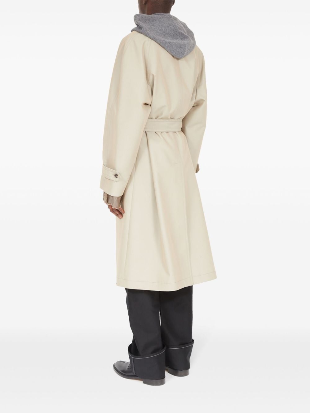 layered belted trench coat - 5