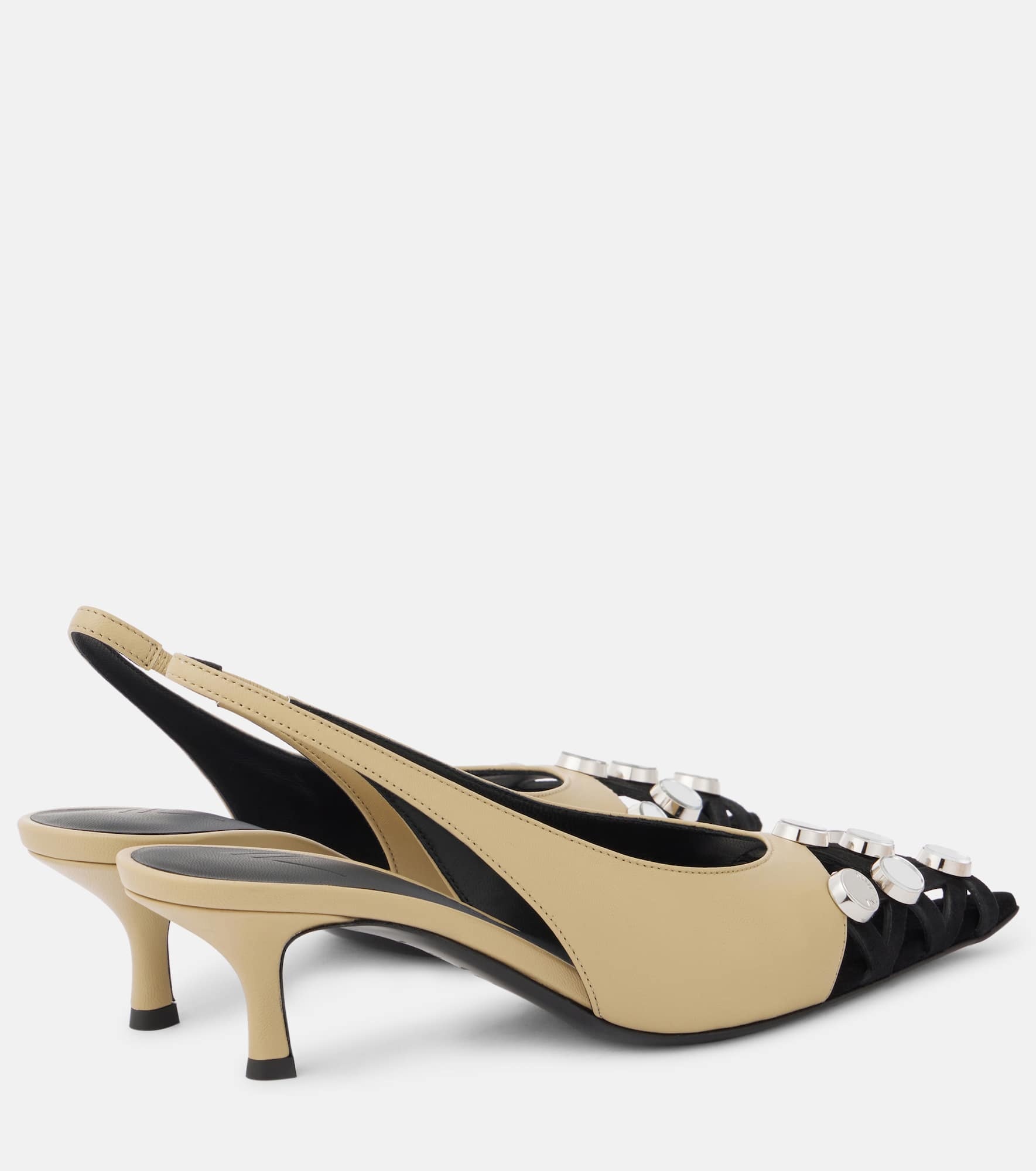 Fiona 50 embellished leather slingback pumps - 2