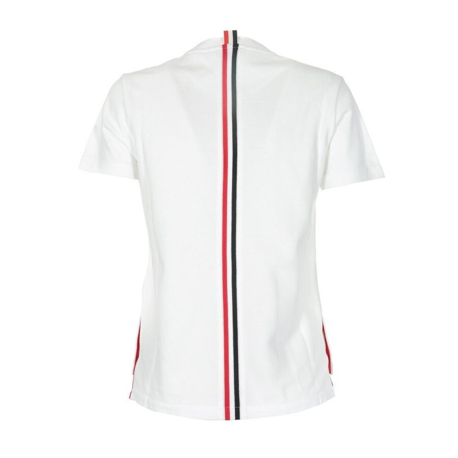 Thom Browne White Cotton Pique Classic Stripe T-Shirt - 6