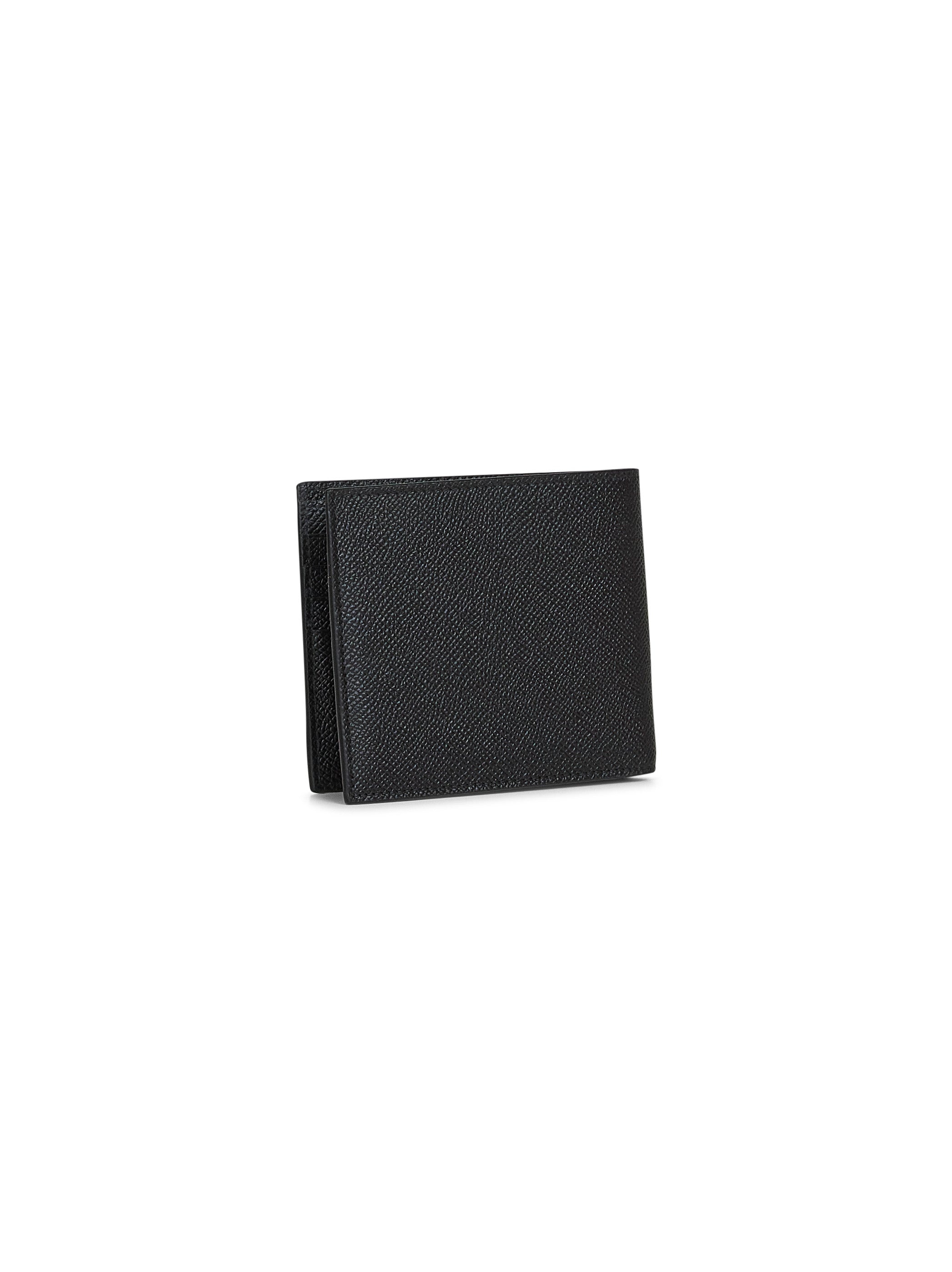 Black hammered calfskin Gancini wallet - 3