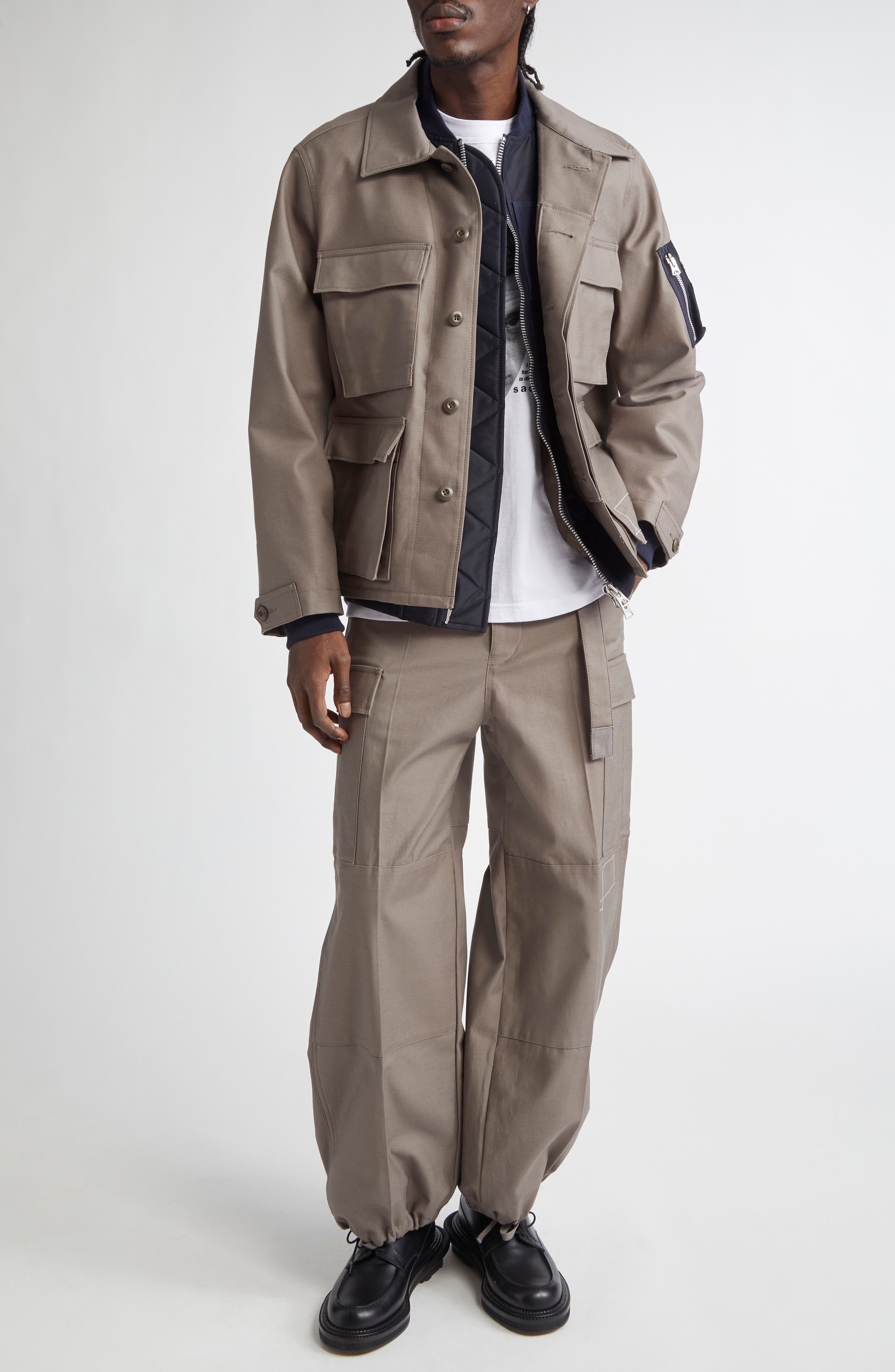 Sacai x WTAPS® Cotton Parachute Cargo Pants in Taupe at Nordstrom - 2