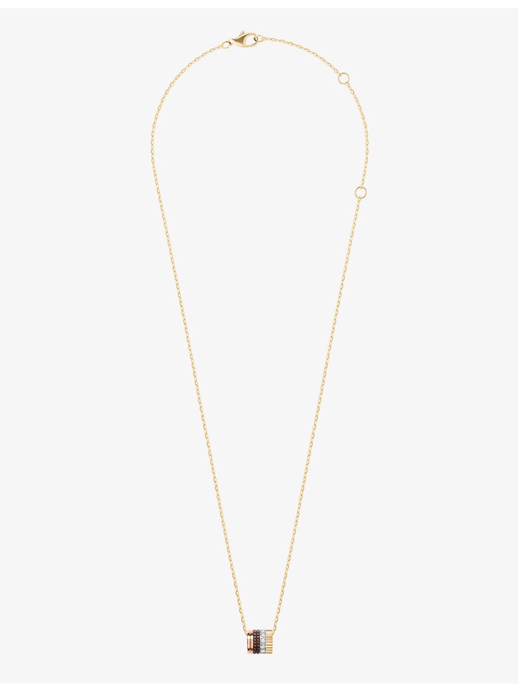 Quatre Classique PVD-coated 18ct yellow, white and pink-gold and 0.17ct brilliant-cut diamond pendan - 3