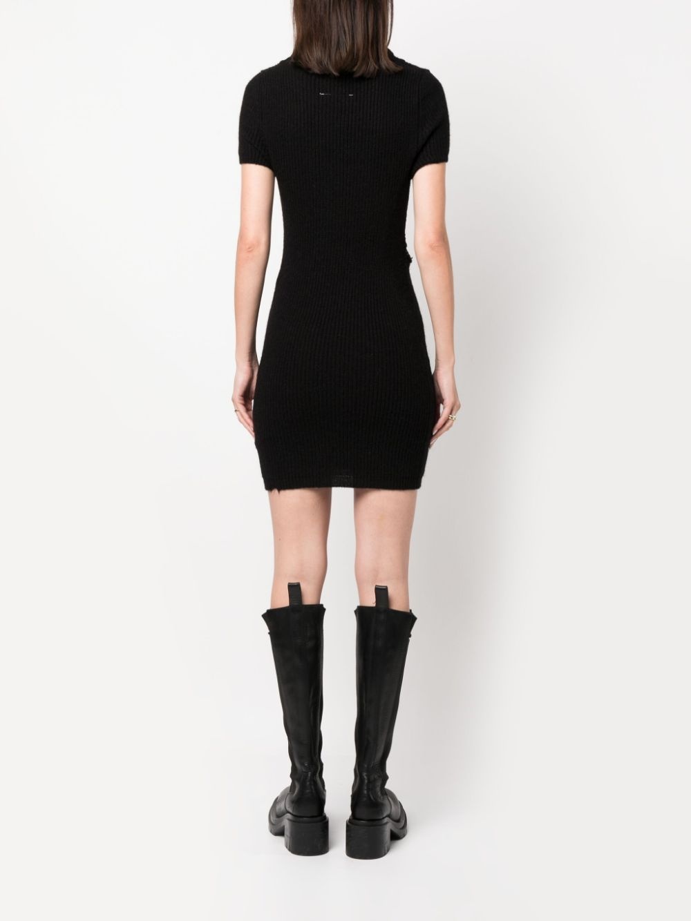 cut-out ribbed minidress - 4
