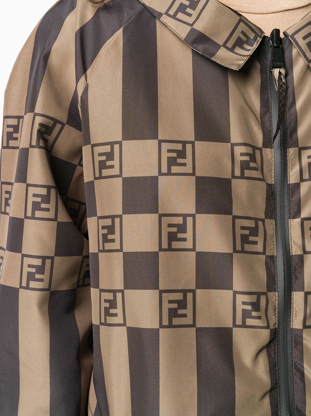 stripe-pattern logo-print jacket - 5