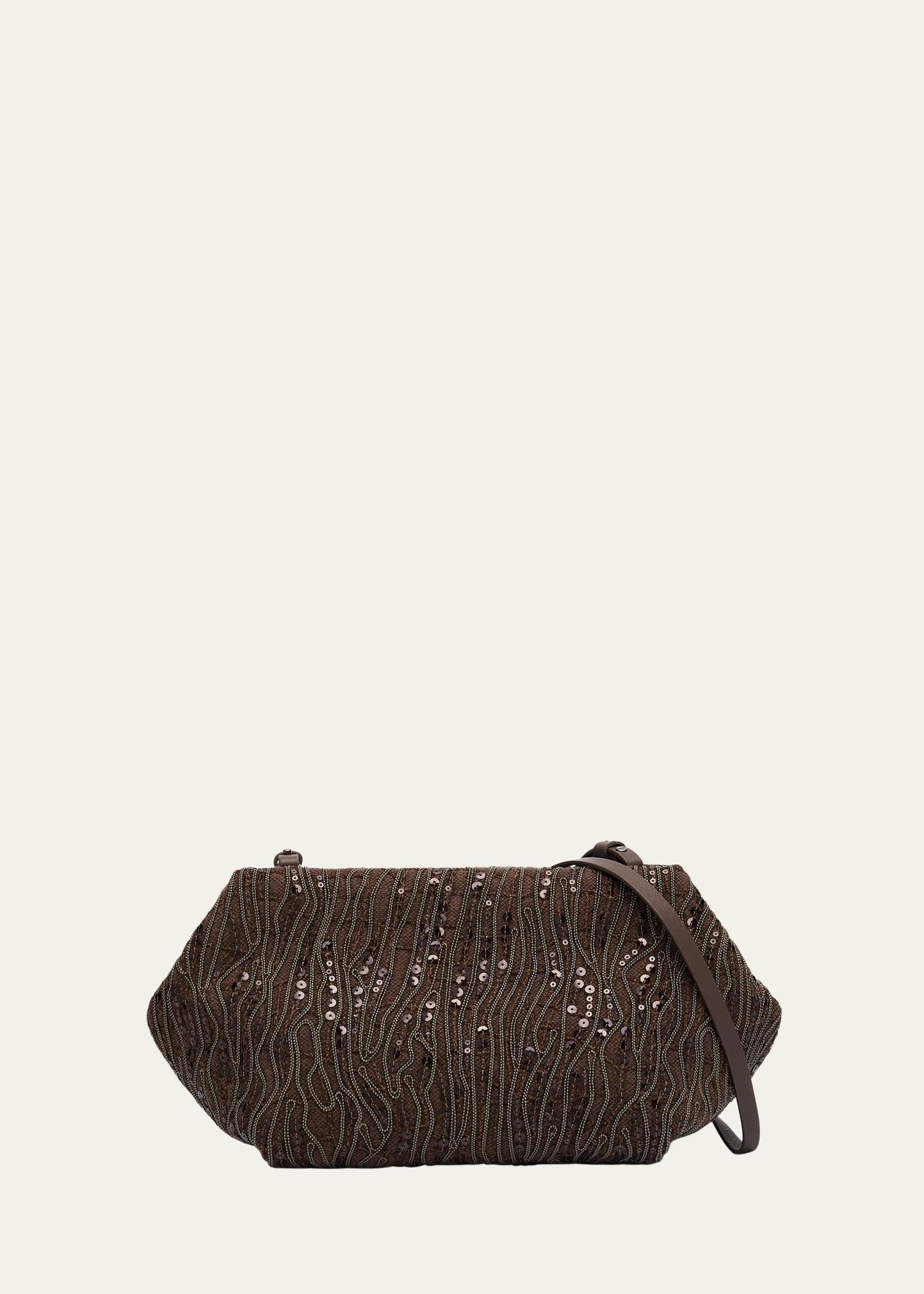 Pleated Mesh Monili Clutch Bag - 1