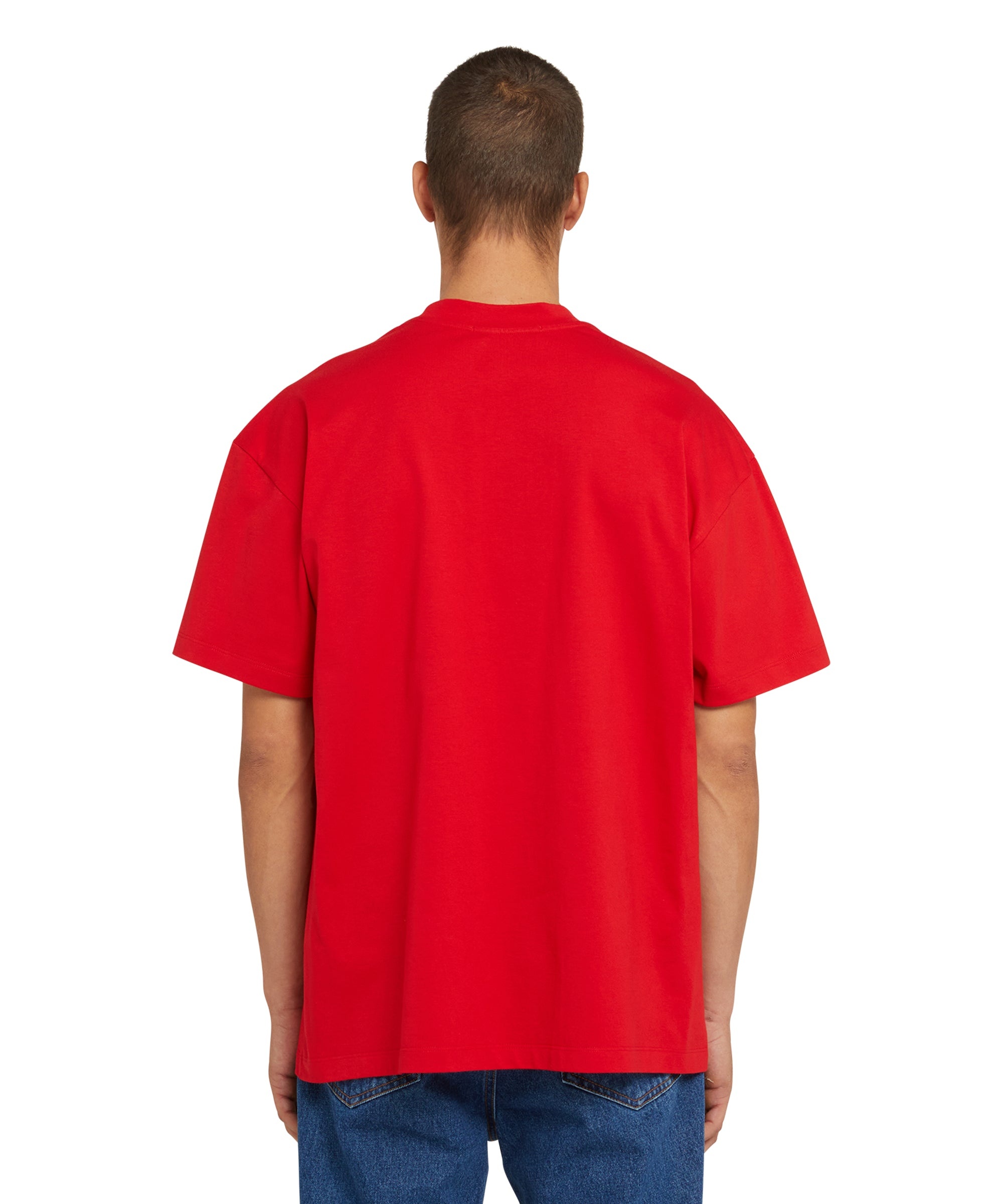 Cotton crewneck t-shirt with new MSGM brushstroke logo - 3