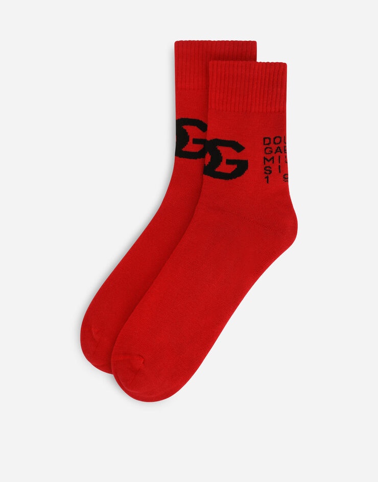 Stretch cotton socks with jacquard DG logo - 2