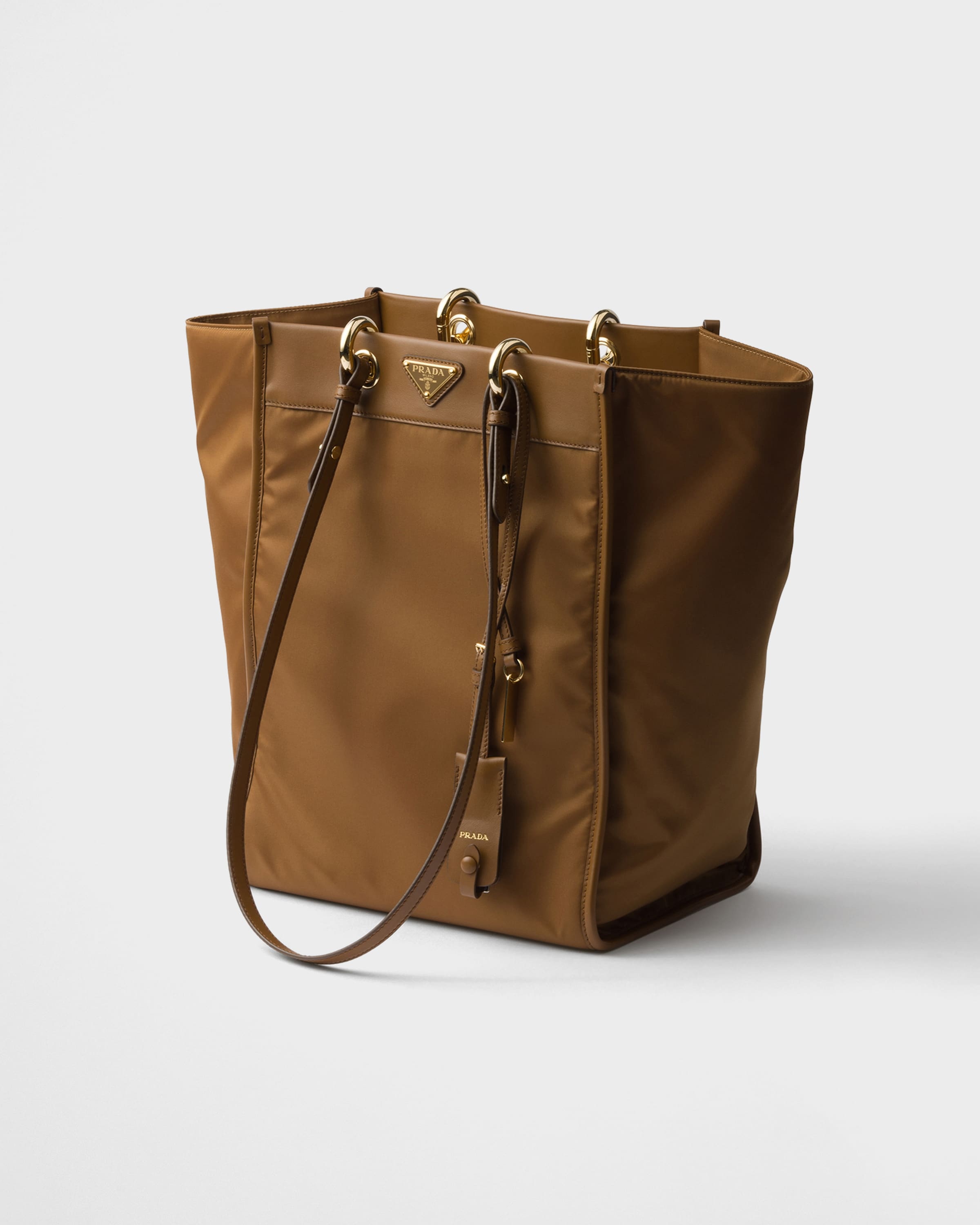 Large Re-Nylon and leather tote bag - 3