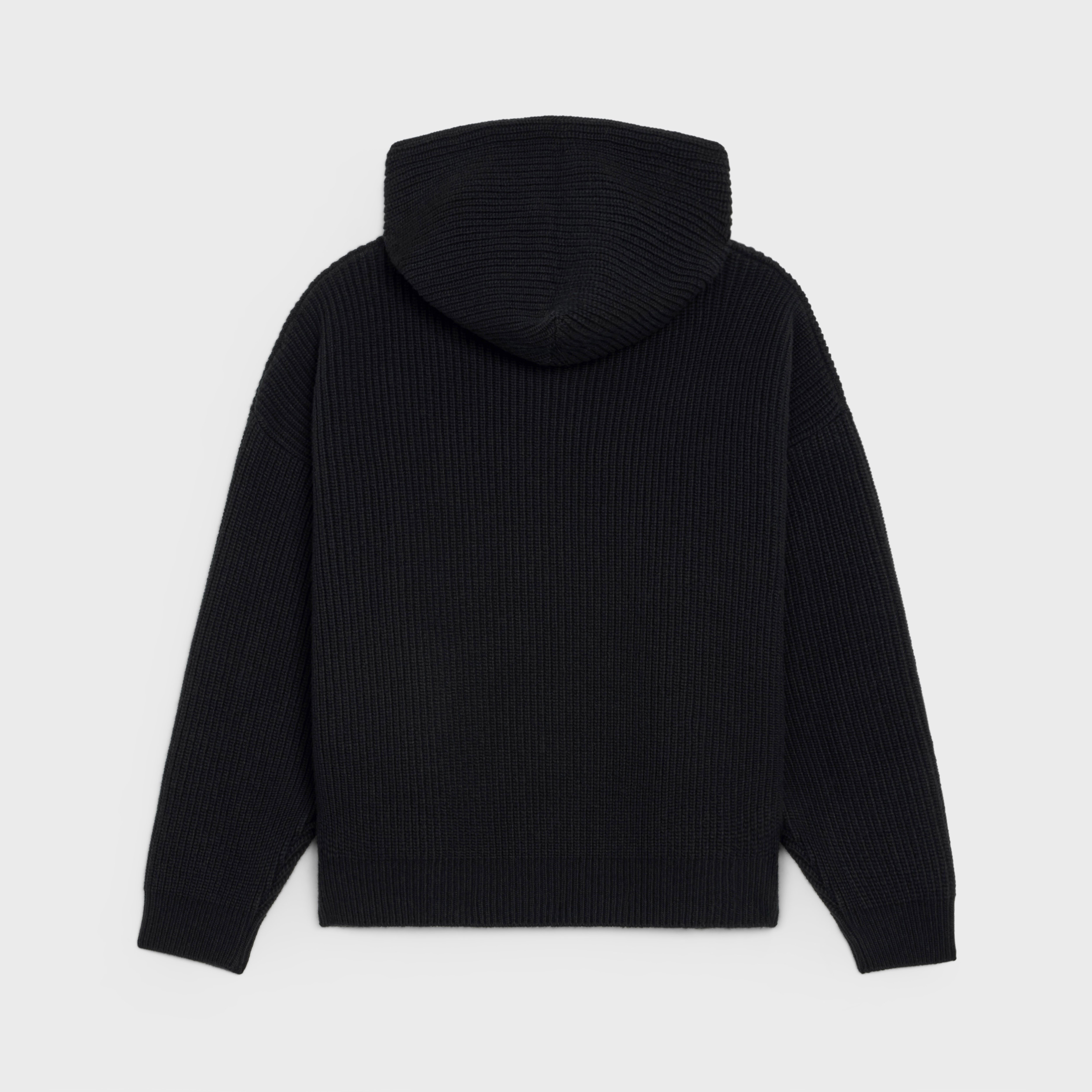 celine hooded sweater in ribbed wool - 2