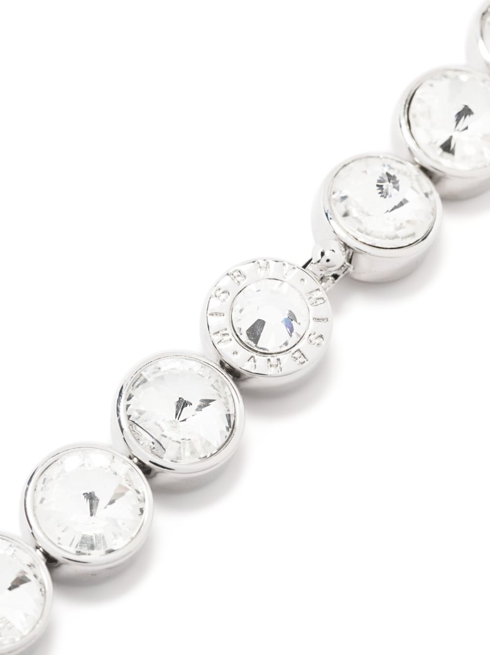 logo-engraved crystal-embellished choker - 3