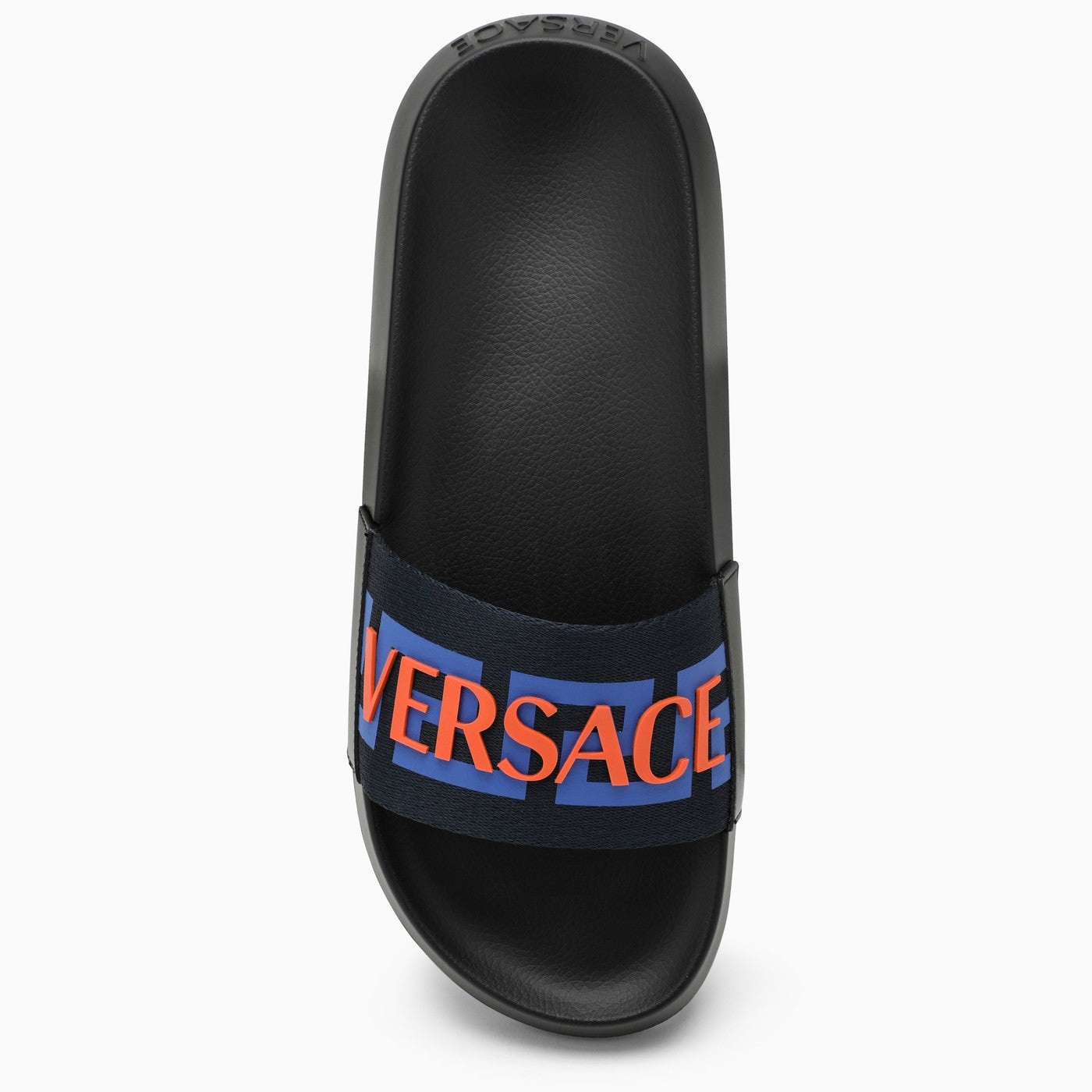 Versace Black Rubber Slide With Logo - 3