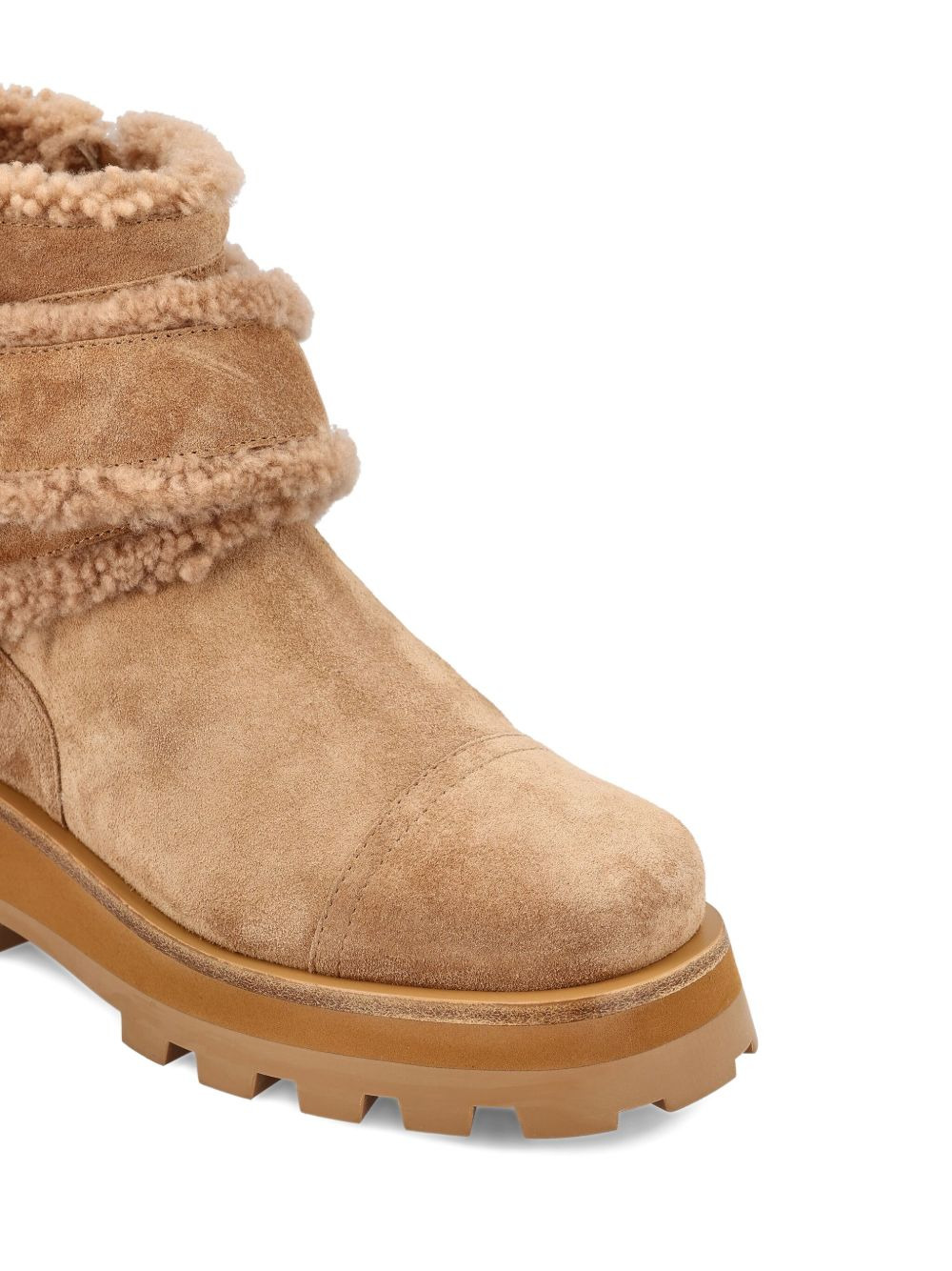 shearling-trimmed platform boots - 3