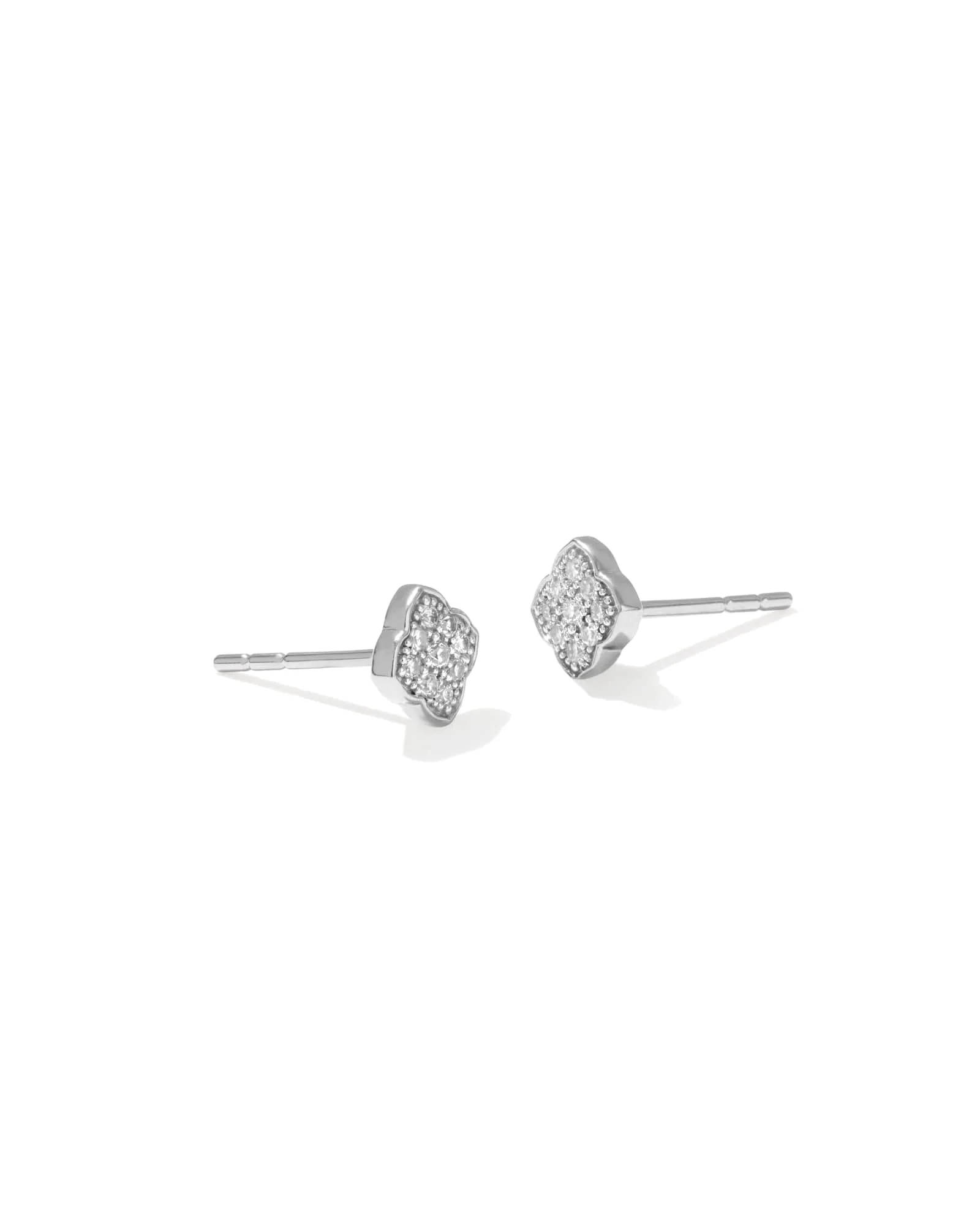 0.10 ct Pave Dira 14k White Gold Stud Earrings - 1