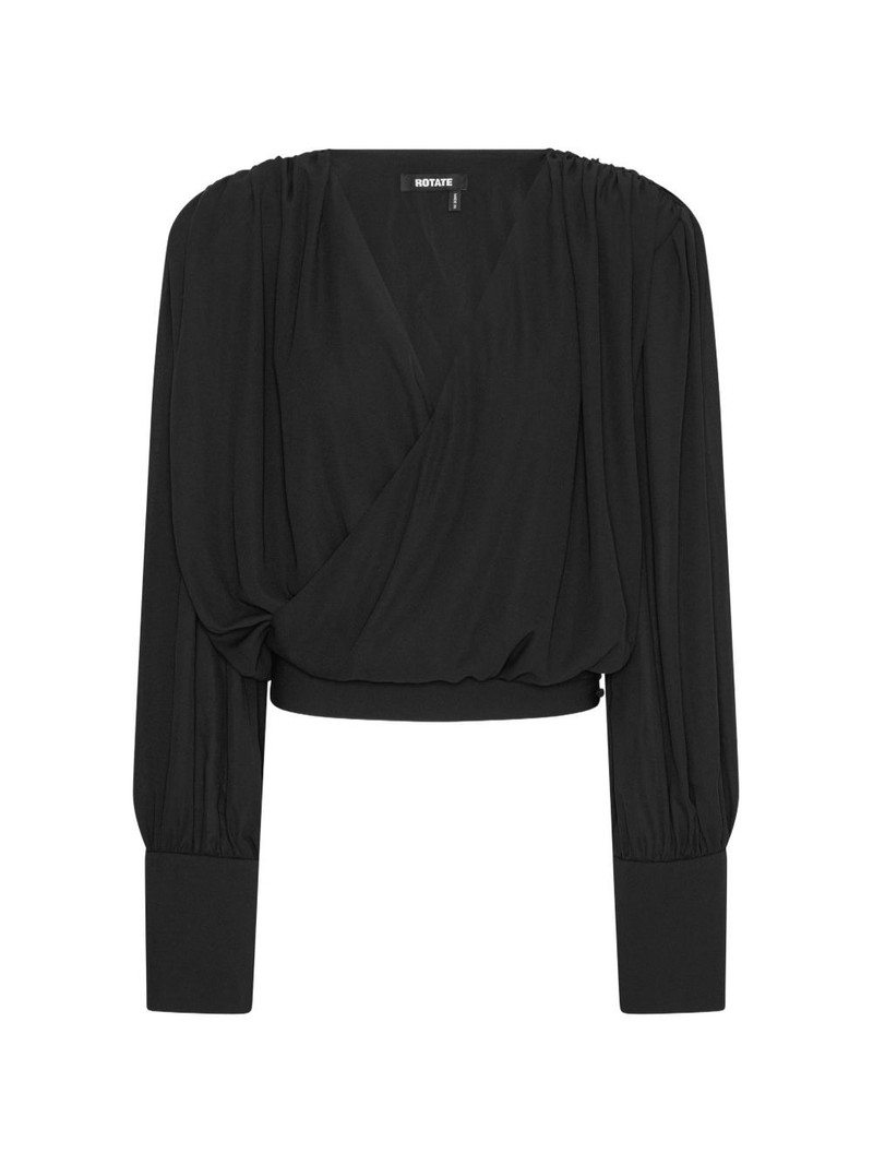 long sleeve V-neck blouse 1