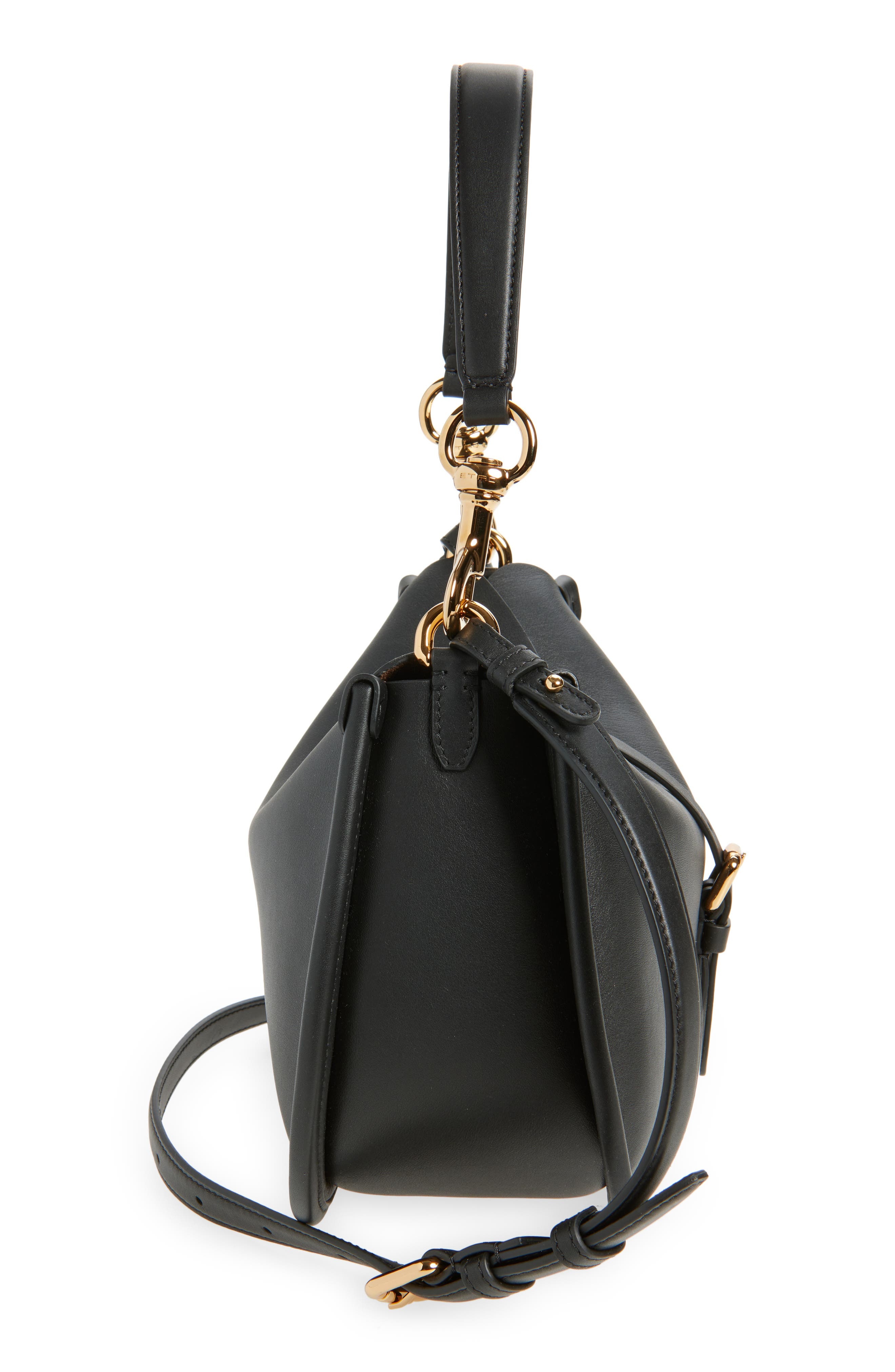 Etro Leather Hobo Bag in N0000 Black at Nordstrom - 6