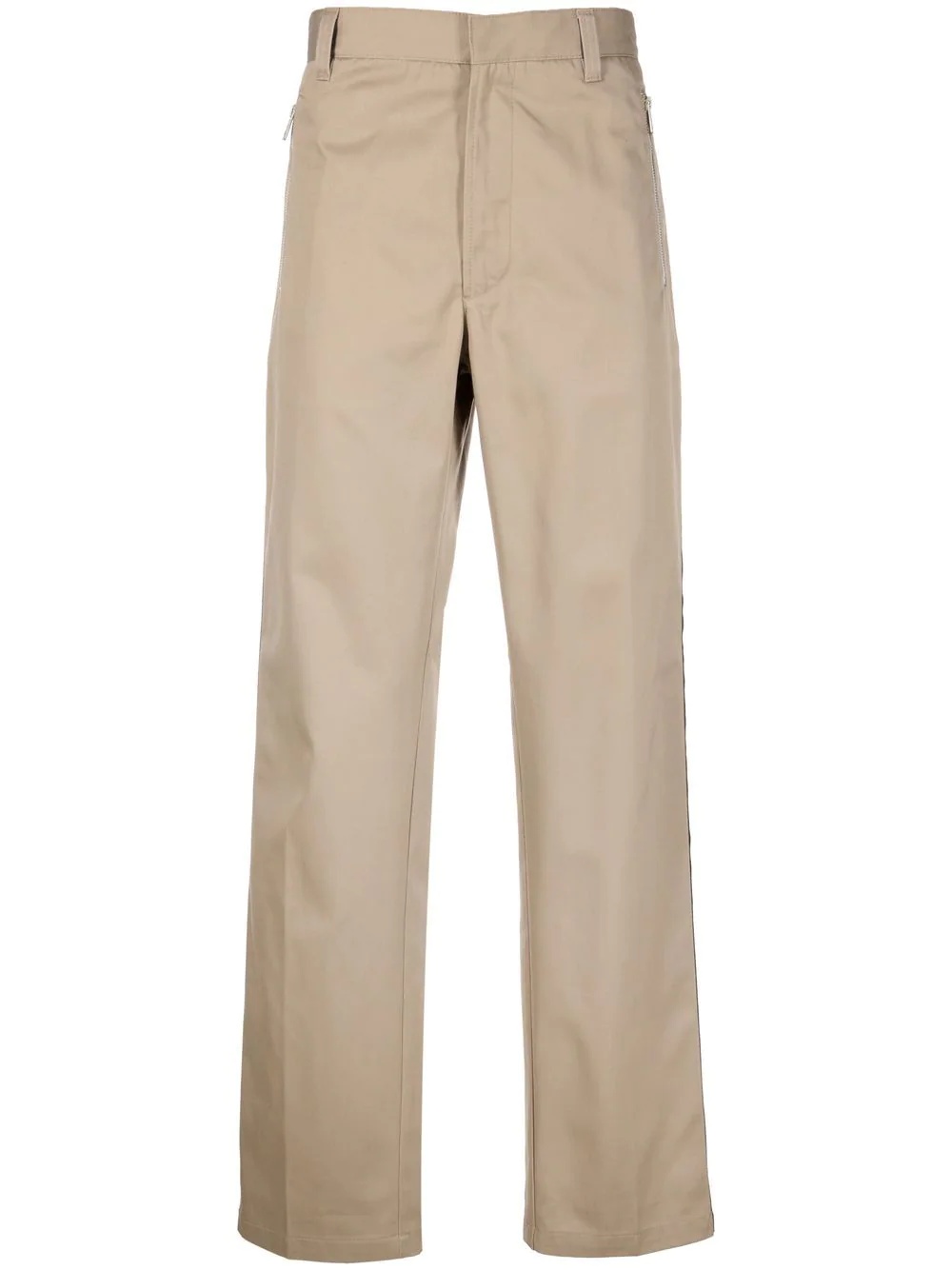 side-stripe straight-leg trousers - 1